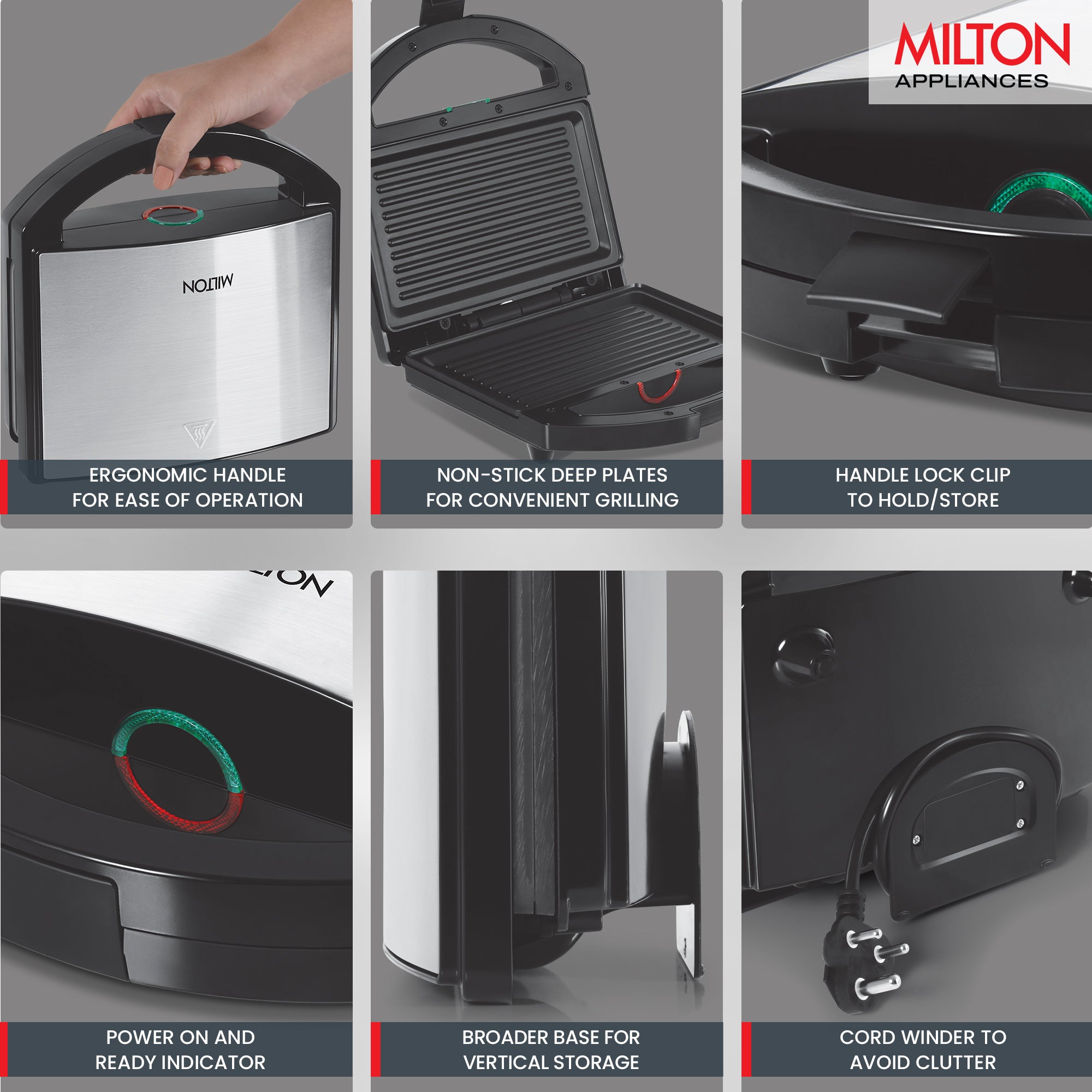 Sandwich Griller HSG044 (Milton)