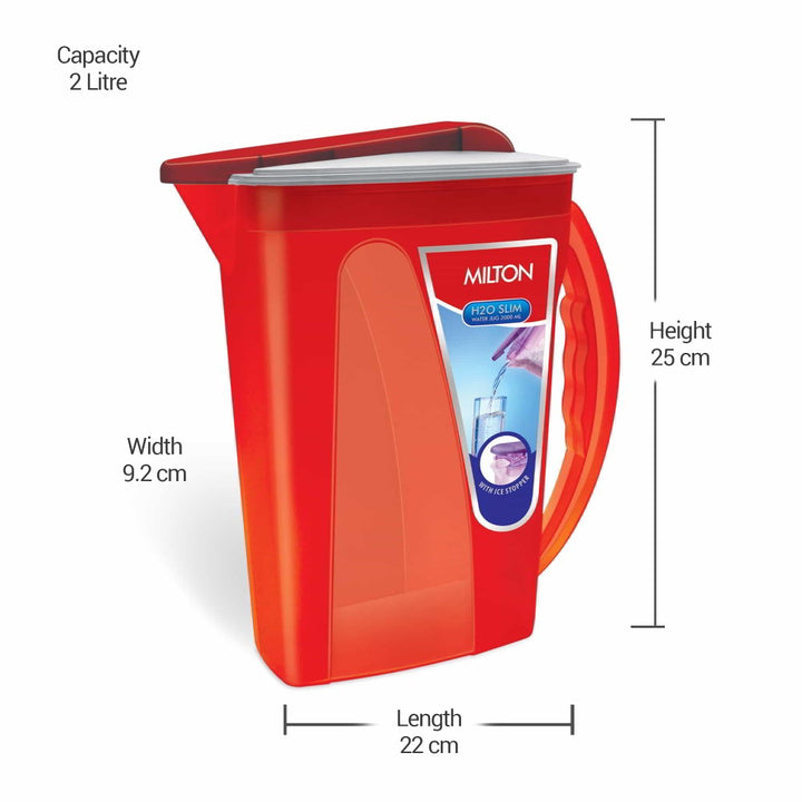 H2O Slim Plastic Water Jug (Milton)
