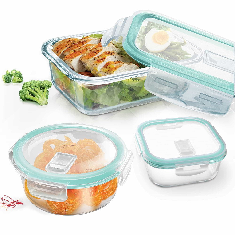 Hi Borosilicate Clip Fresh Glass Container Treo by Milton