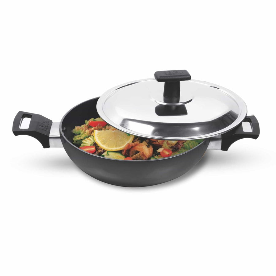 Milton ProCook Kadhai Hard Anodized with Stainless Steel Lid