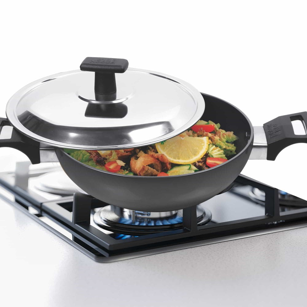 Kadhai Hard Anodized with Stainless Steel Lid (Milton Procook)