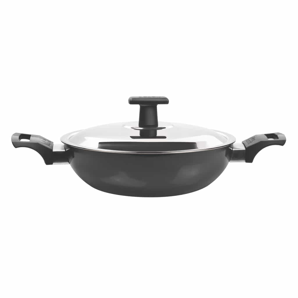Hard Anodized Kadhai With Stainless Steel Lid (Milton Procook)