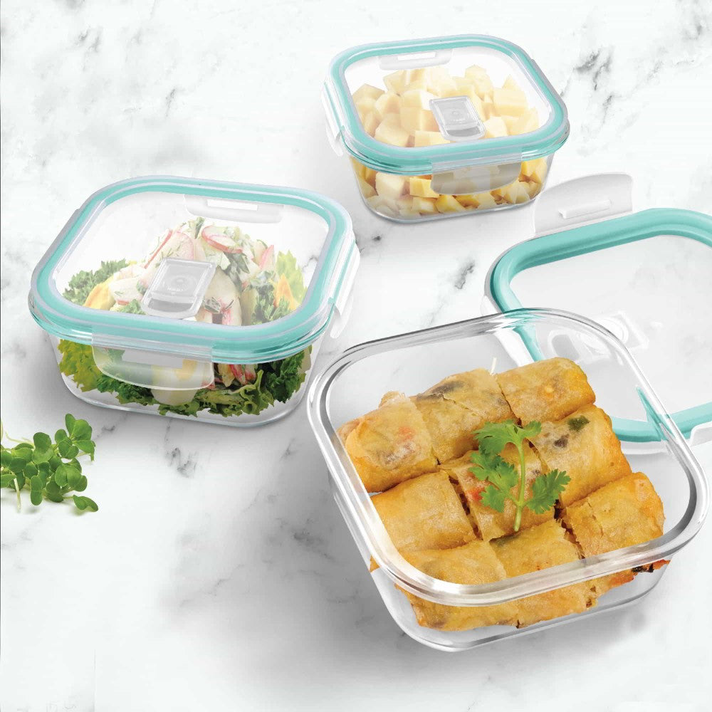 Hi Borosilicate Clip Fresh Square Container