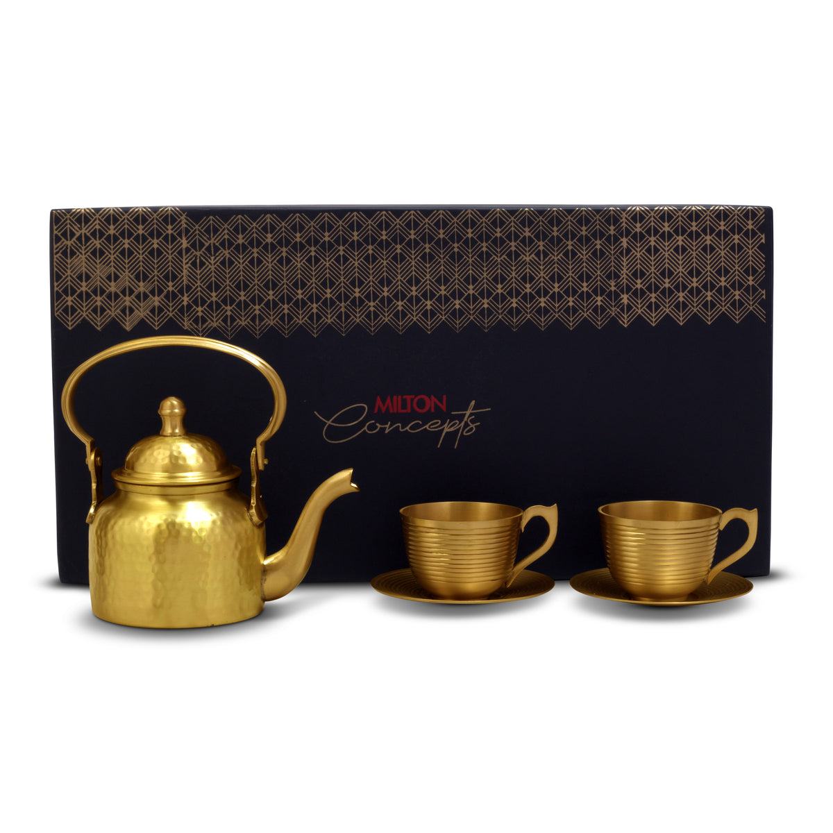 Brass Tea Kettle & Cup Saucer Set (Milton Concepts)
