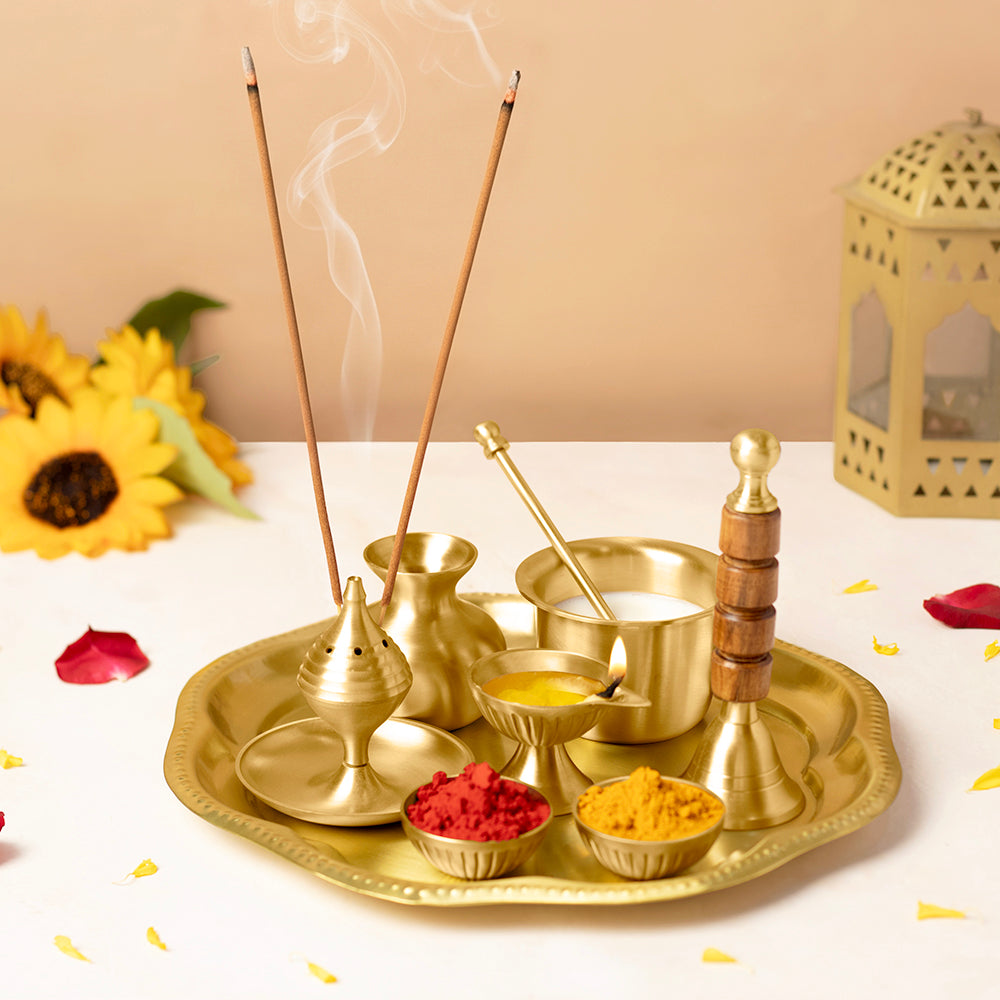 Brass Pooja Thali Set (Milton Concepts)
