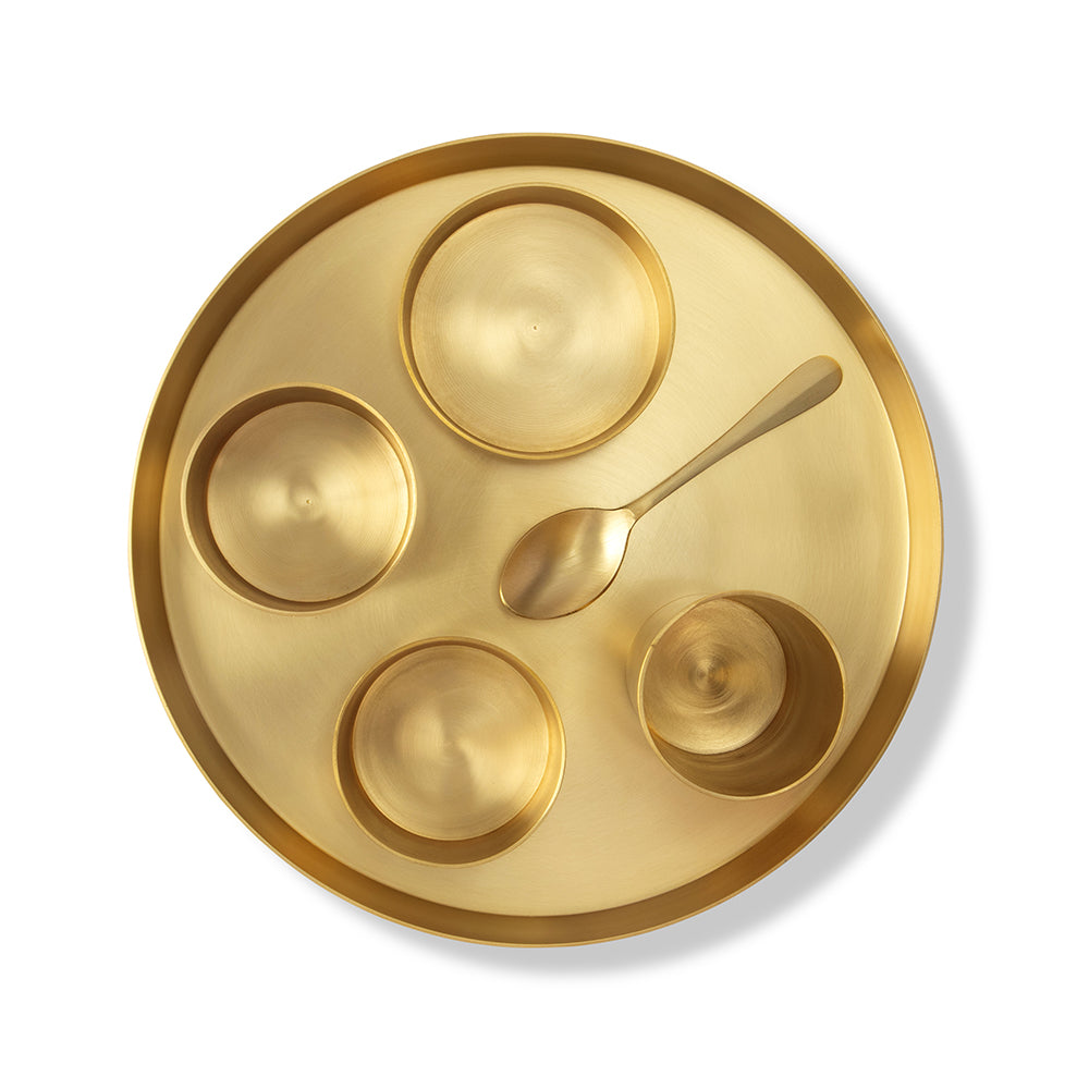 Brass Dinner Thali Set (Milton Concepts)