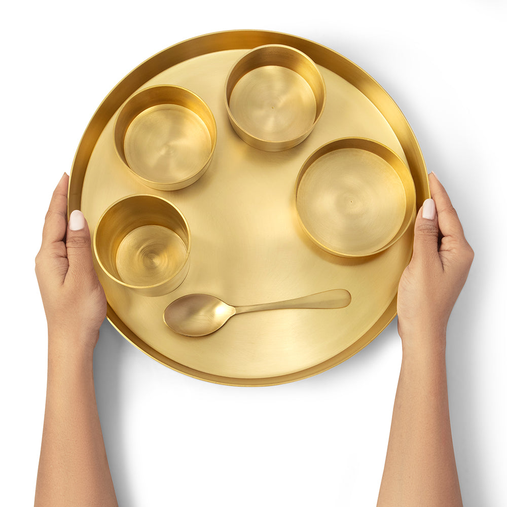 Brass Dinner Thali Set (Milton Concepts)