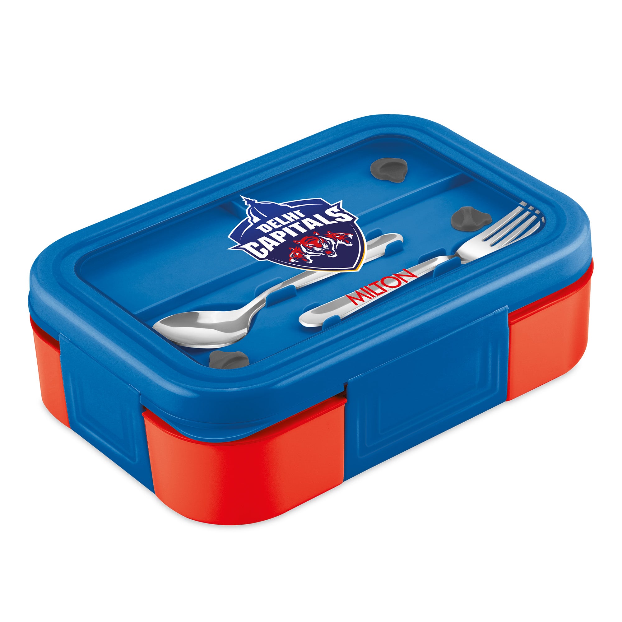 Sports Ethan 3 UV Printing Steel Thermoware Lunchbox - Delhi Capitals (DC) - Milton