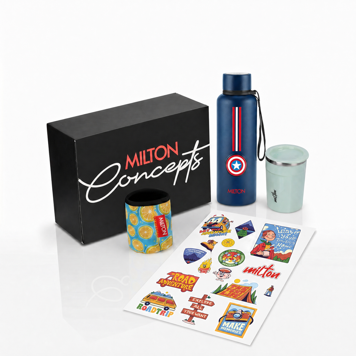 {Dark Blue - Captain America | Aqua Green | Blue Lime & Adventure Sticker}