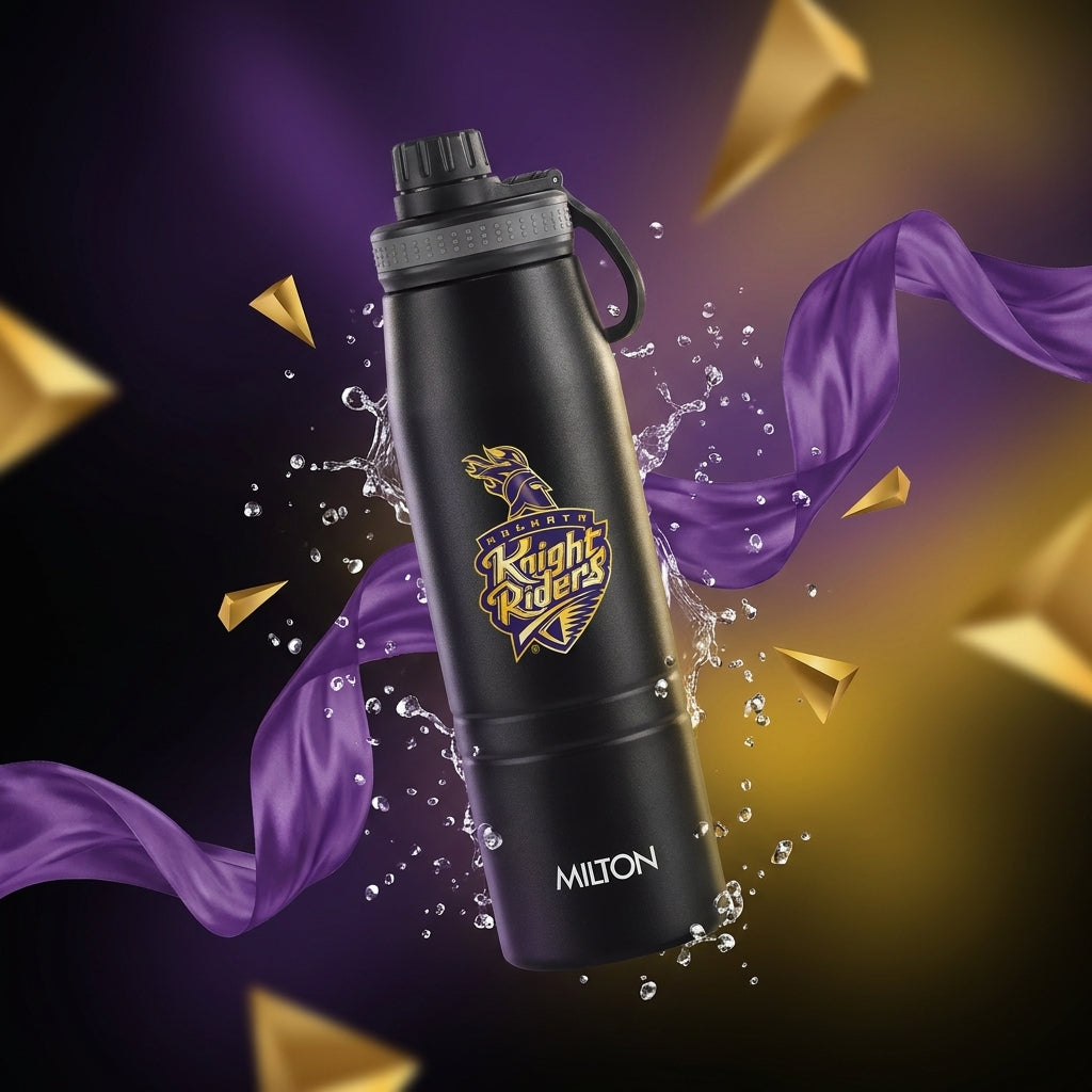 Sports Sparkle UV Printing Thermosteel Bottle - Kolkata Knight Riders (KKR) - Milton