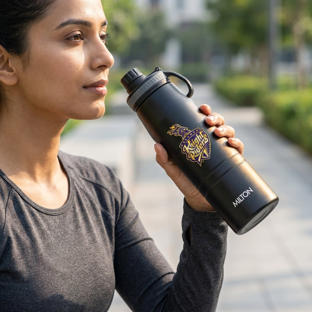 Sports Sparkle UV Printing Thermosteel Bottle - Kolkata Knight Riders (KKR) - Milton