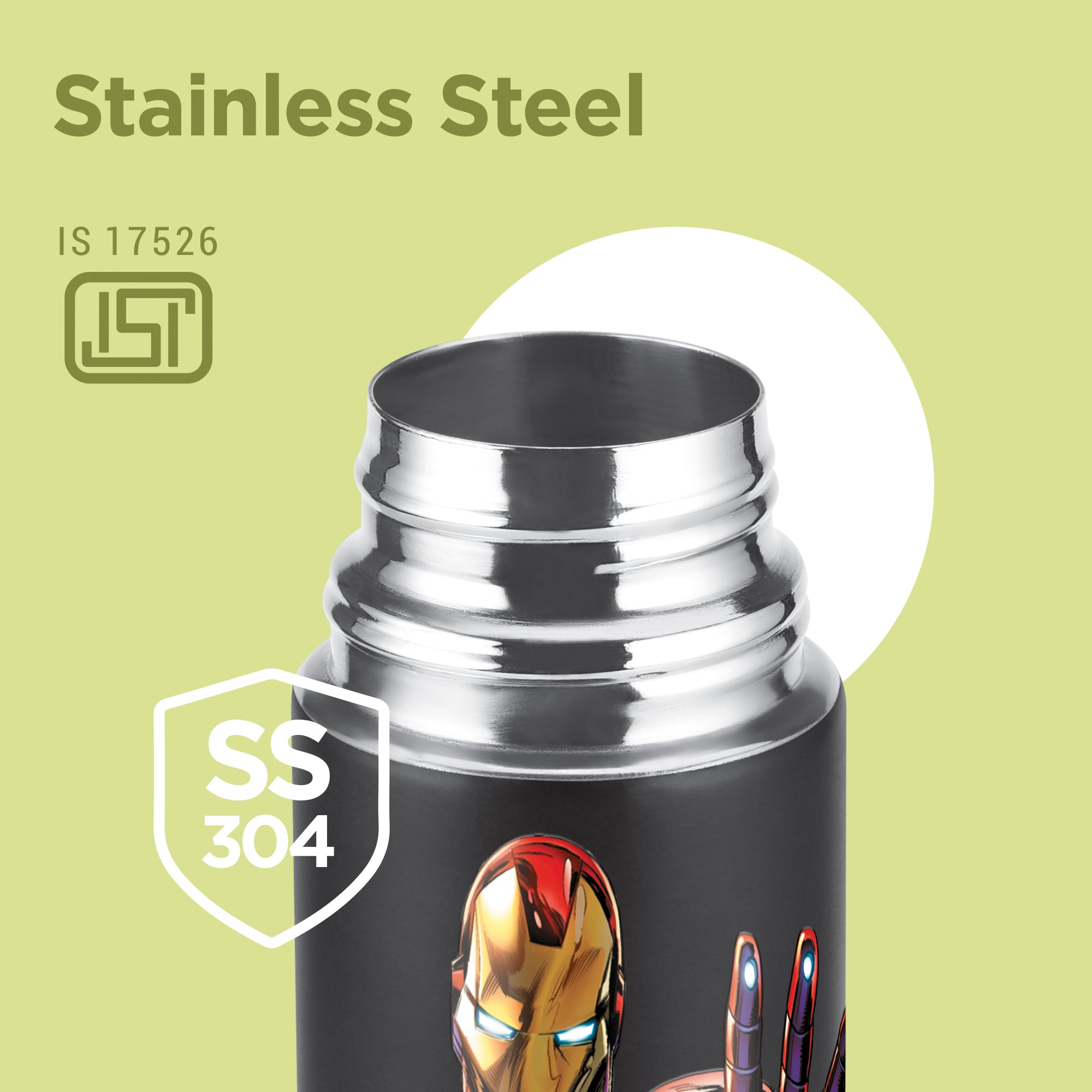 Marvel Mighty Iron Man Thermosteel Bottle (Milton)