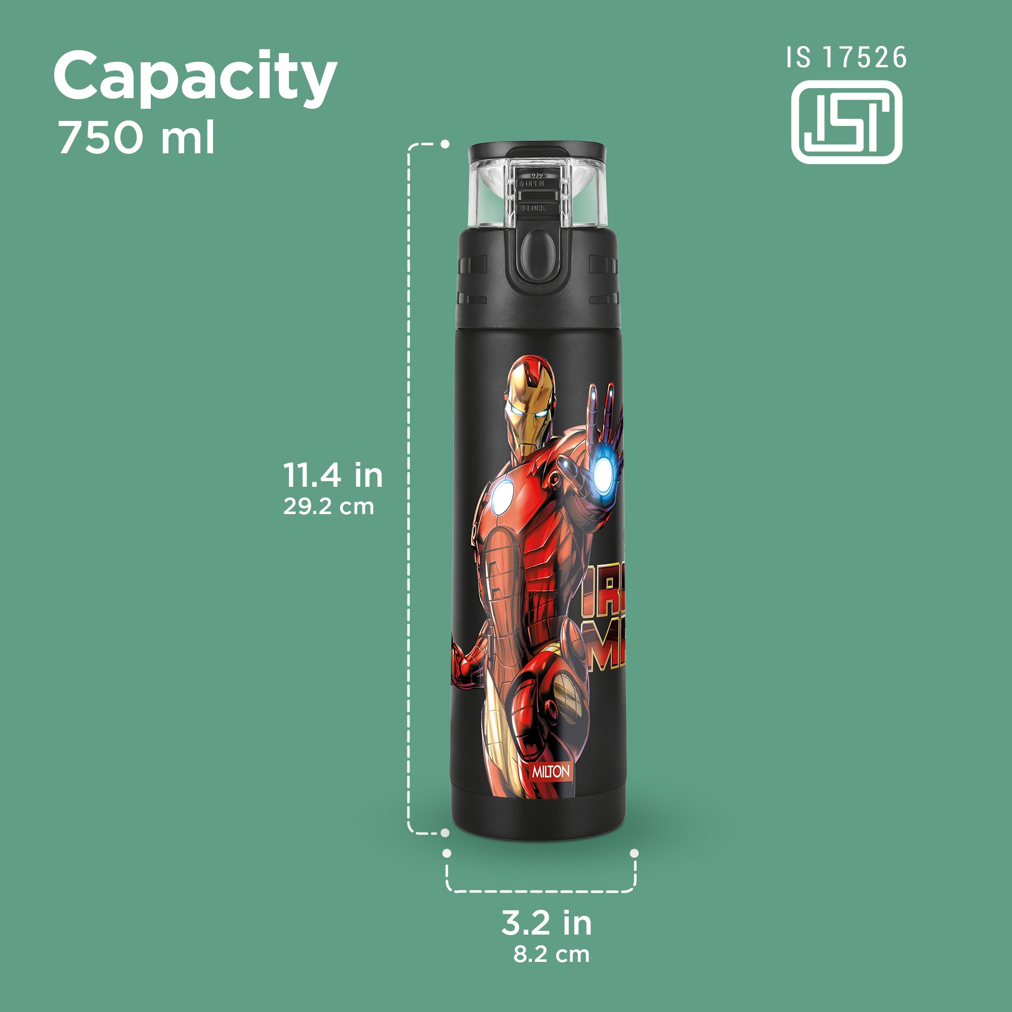 Marvel Mighty Iron Man Thermosteel Bottle (Milton)