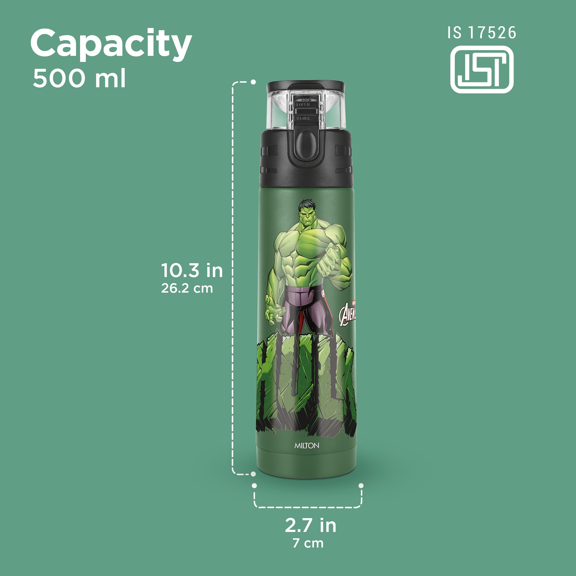 Marvel Mighty Hulk Thermosteel Bottle (Milton)