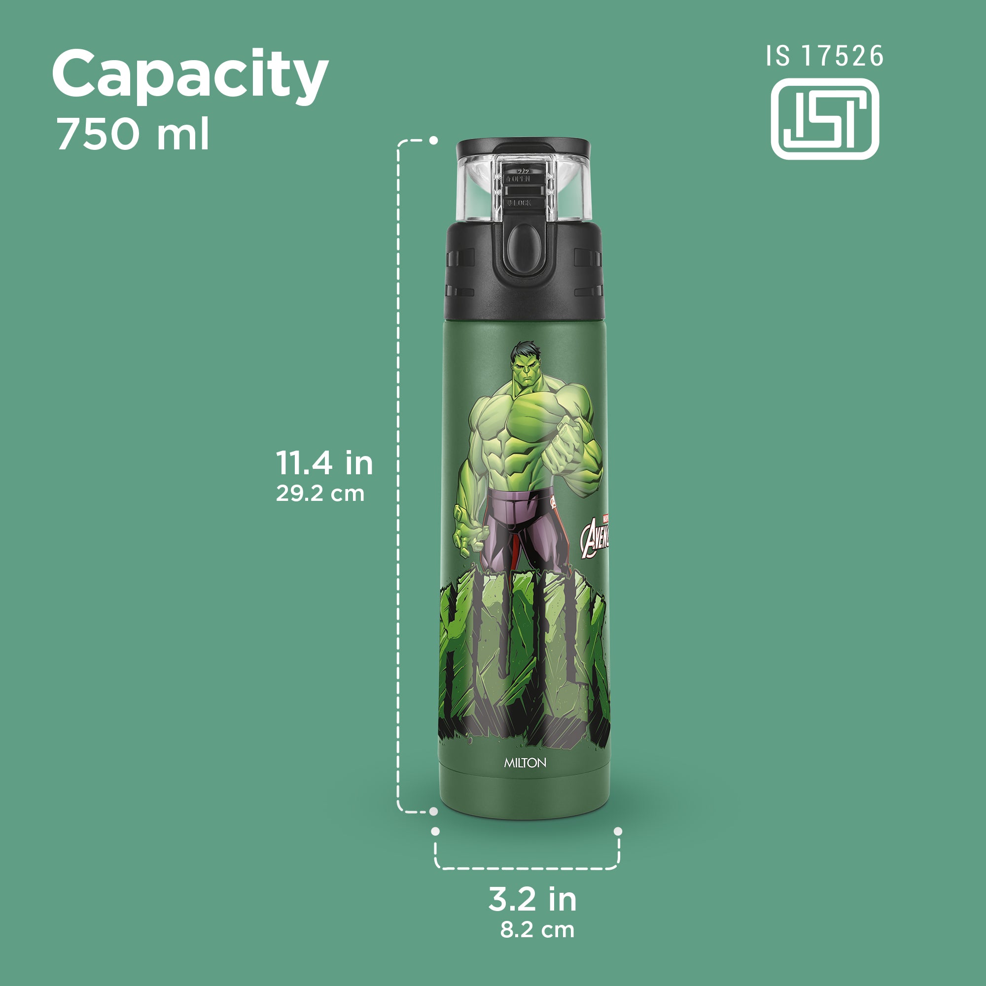 Marvel Mighty Hulk Thermosteel Bottle (Milton)