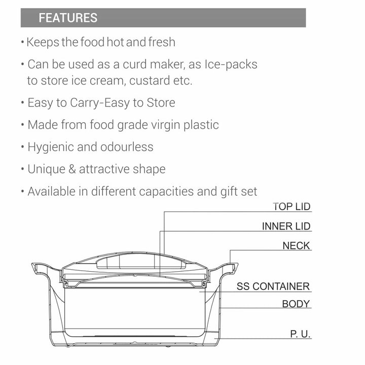 New Marvel Insulated Stainless Steel Casserole (Milton)