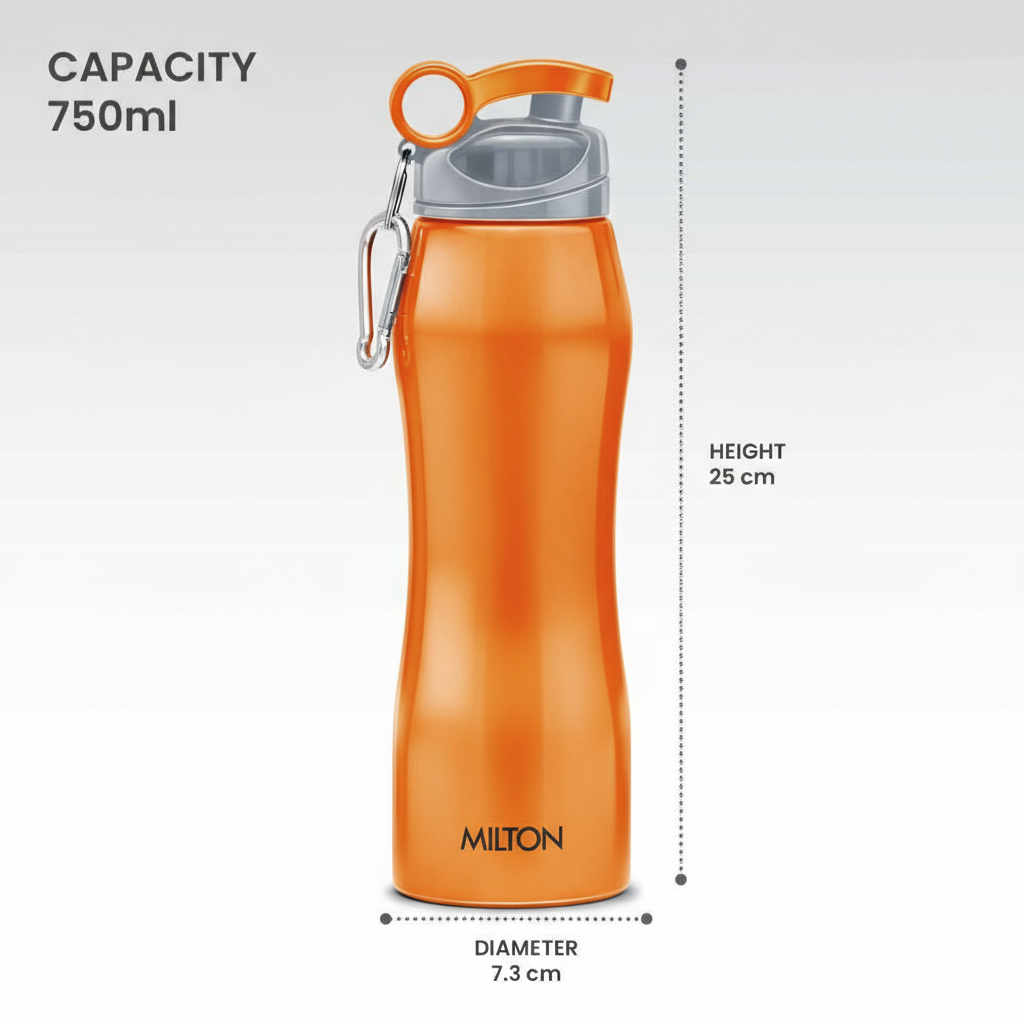 Hawk With Flip Lid Stainless Steel Bottle (Milton)