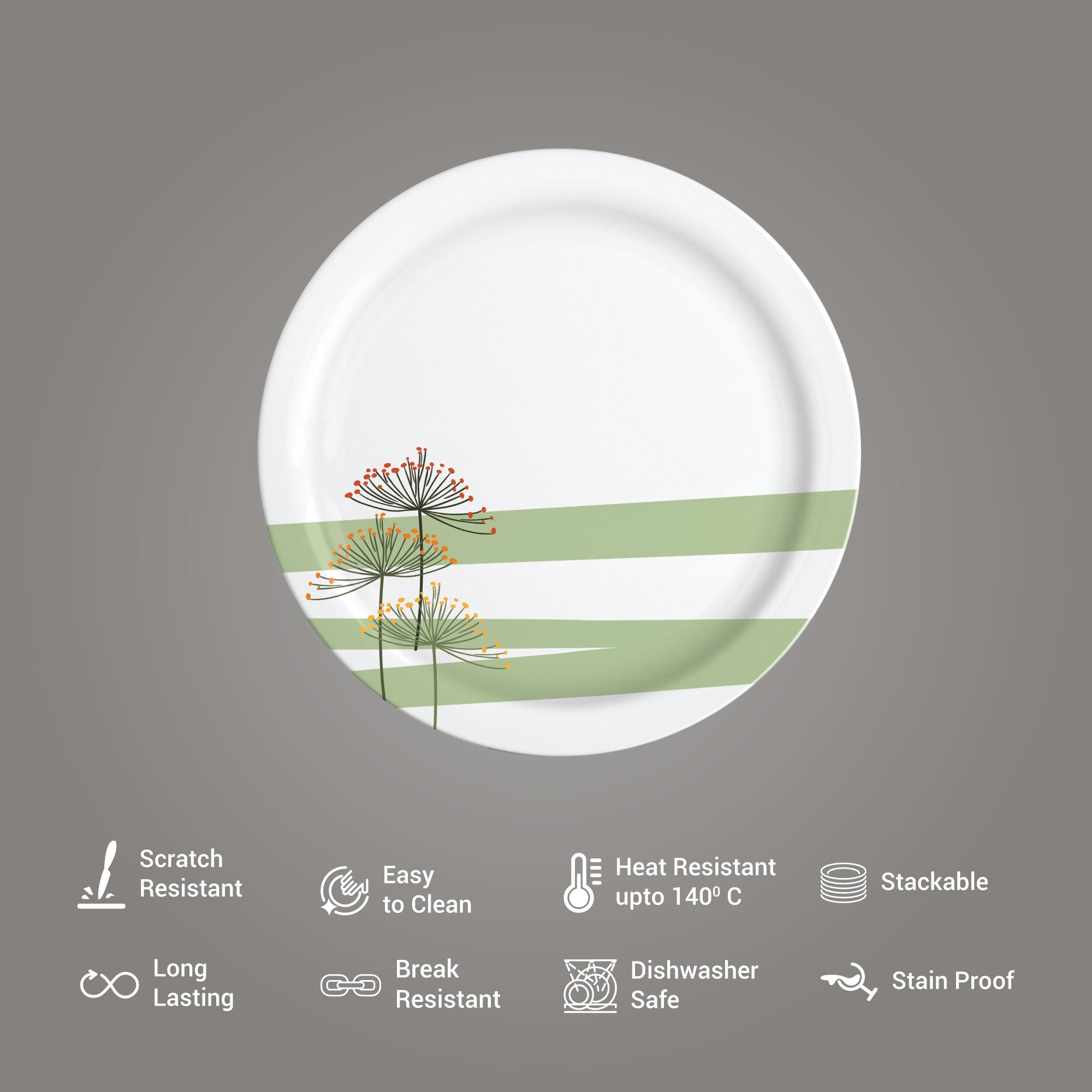 Lissome Dinner Set - Modern Leaf (Melamine)