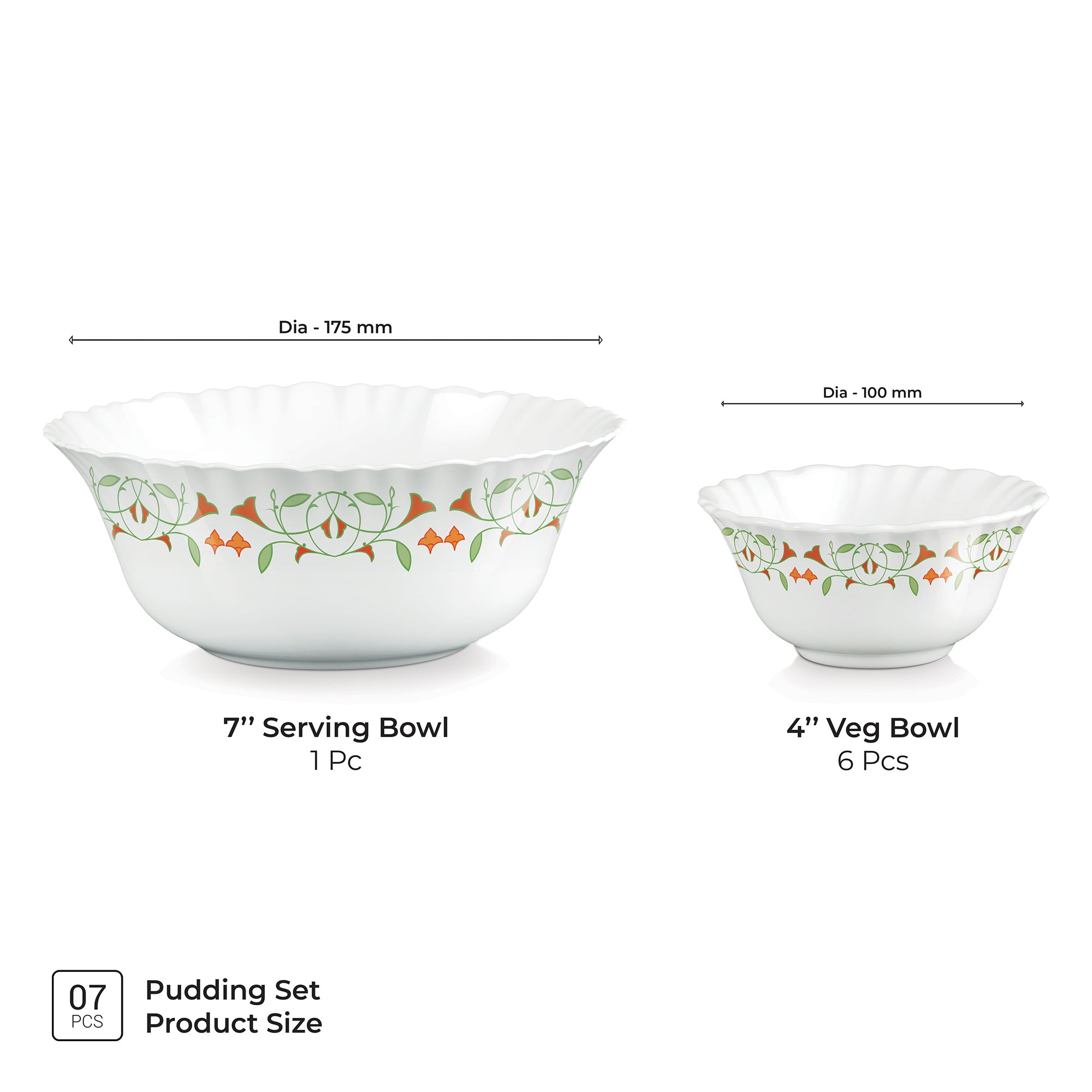 Aurelia Collection 7 Pcs Pudding Set - MEENA (Treo by Milton)