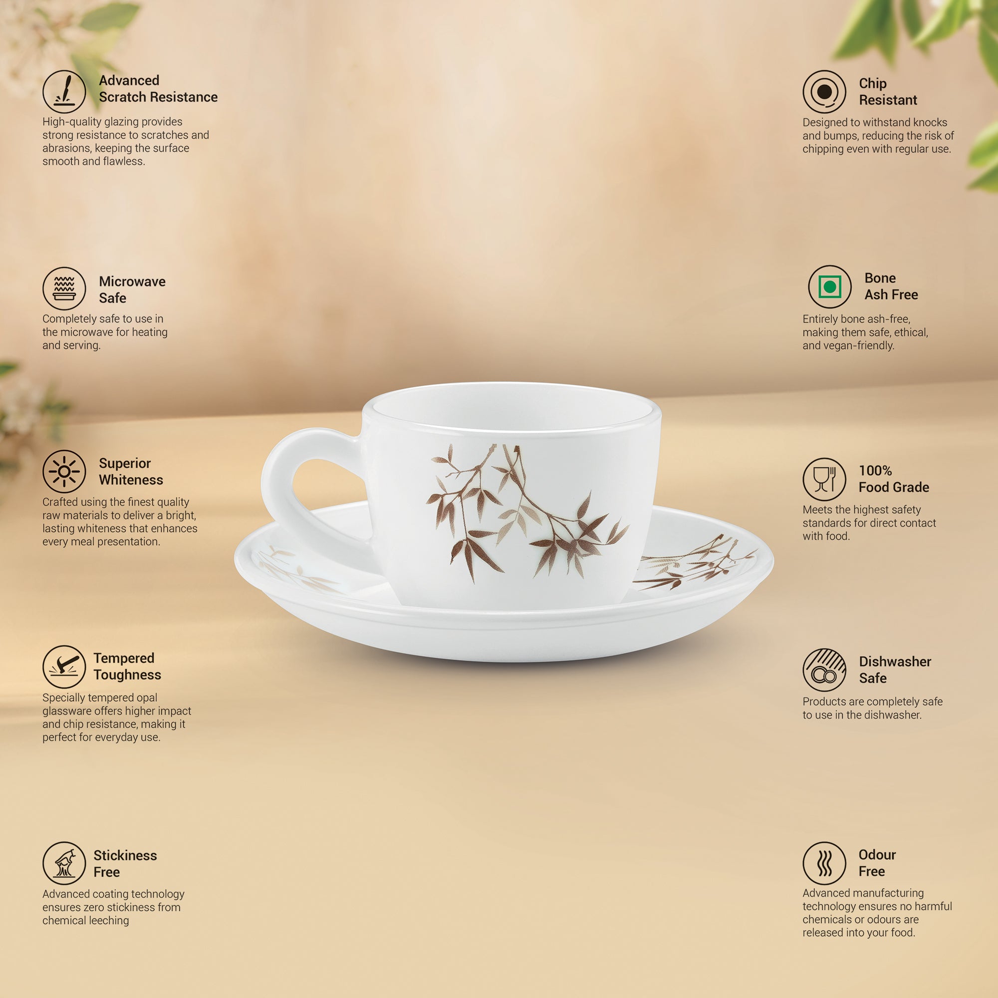 Ophelia 13 CL Cup Saucer Set - ARASHI (Treo by Milton)