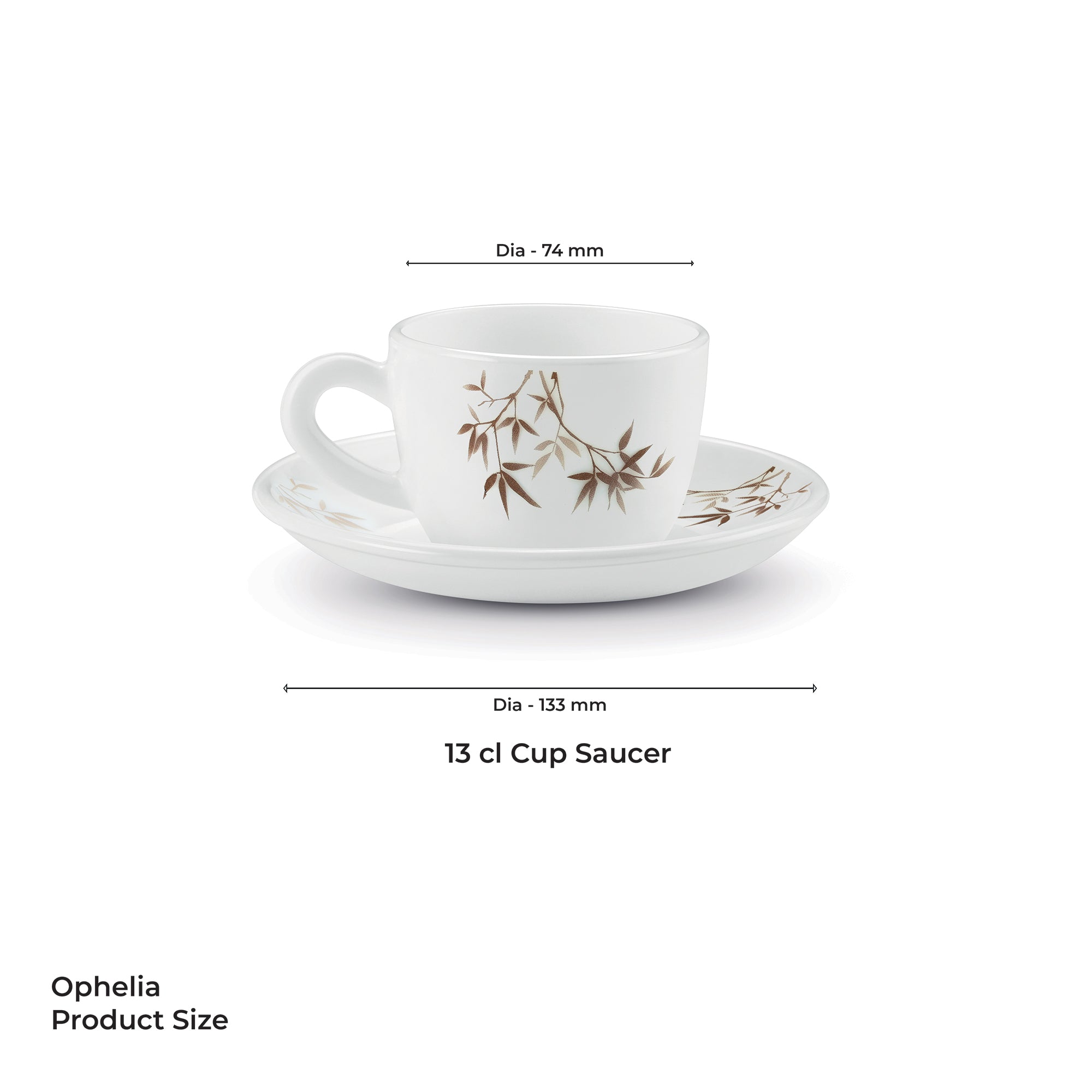 Ophelia 13 CL Cup Saucer Set - ARASHI (Treo by Milton)