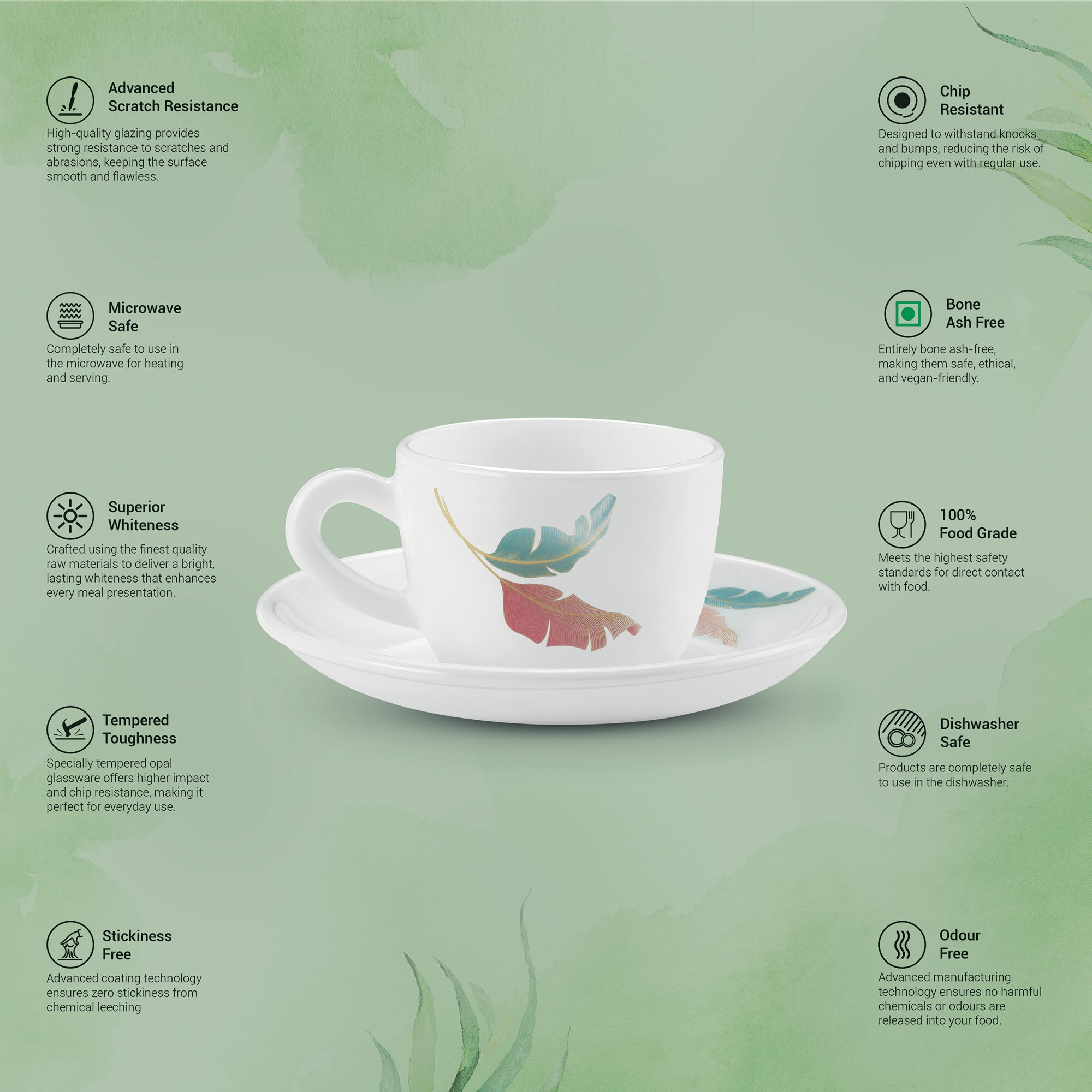 Ophelia 13 CL Cup Saucer Set - PALMA (Treo by Milton)