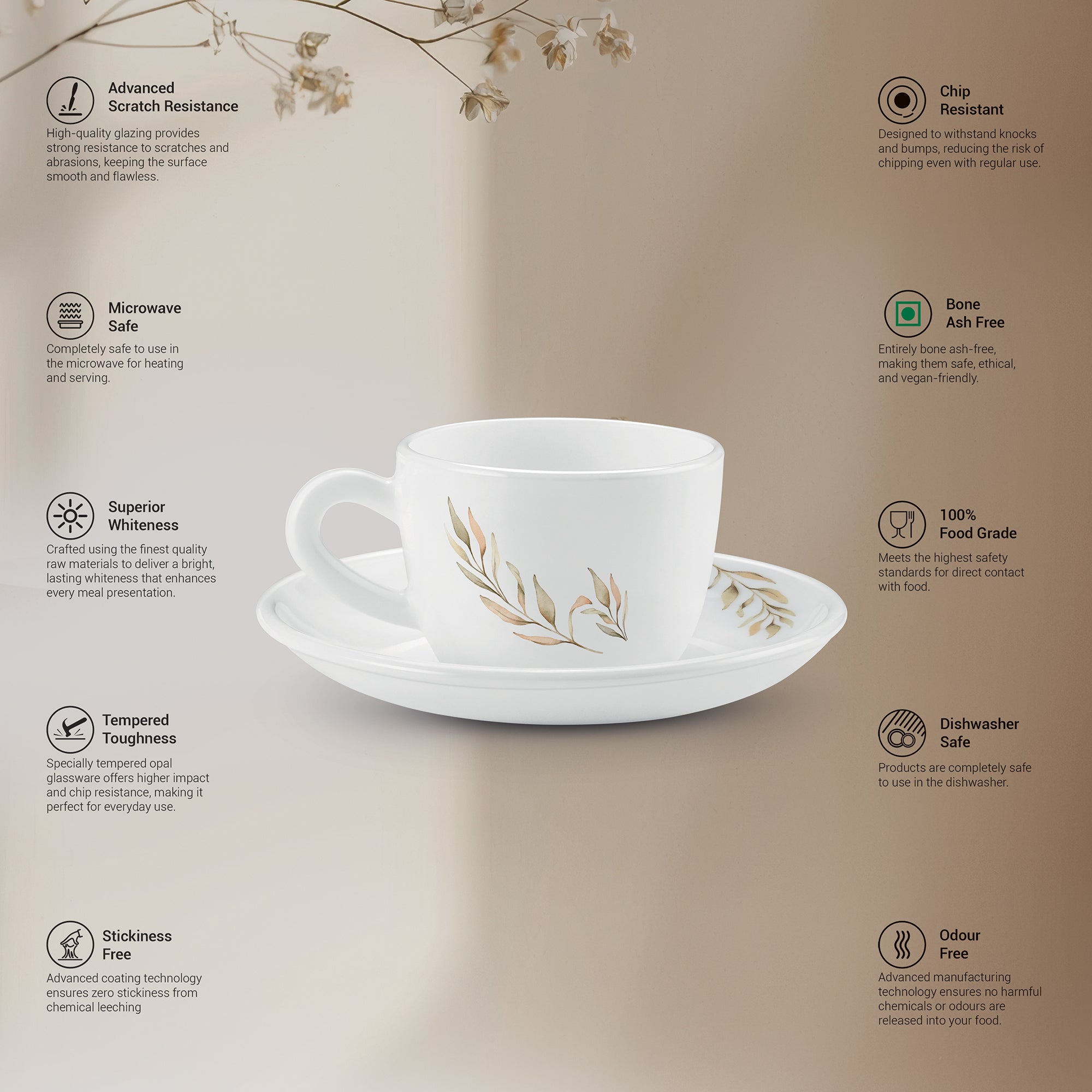 Ophelia 13 CL Cup Saucer Set - SELENE (Treo by Milton)