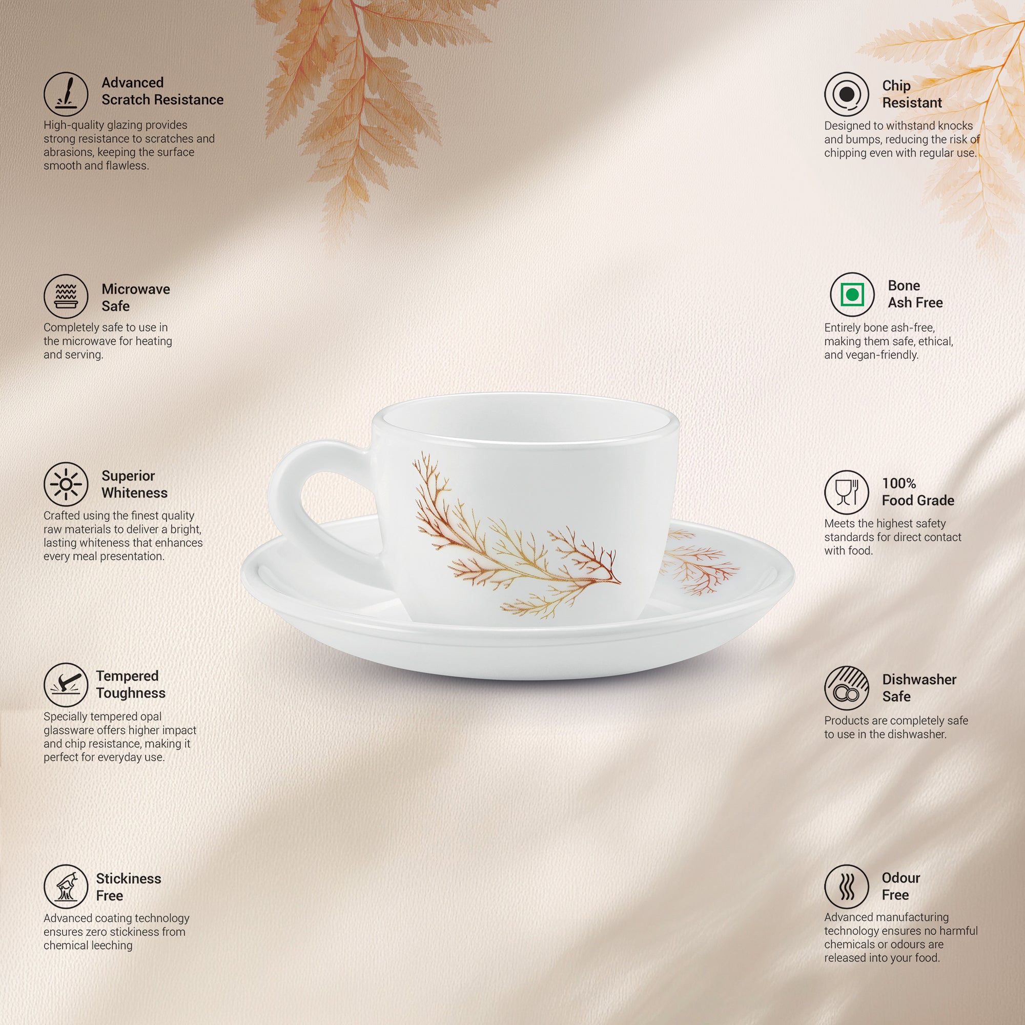 Ophelia 13 CL Cup Saucer Set - SILVIA (Treo by Milton)