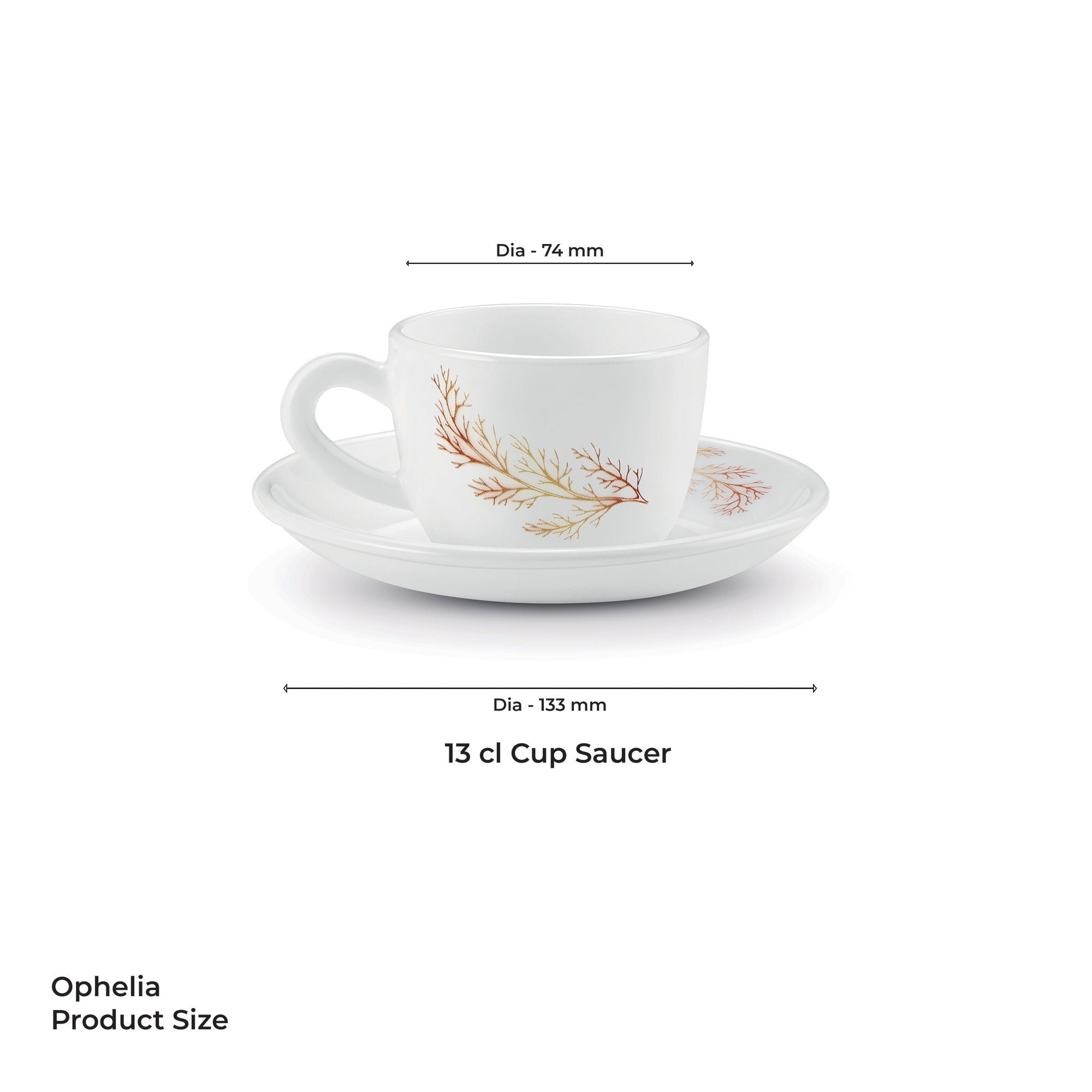 Ophelia 13 CL Cup Saucer Set - SILVIA (Treo by Milton)