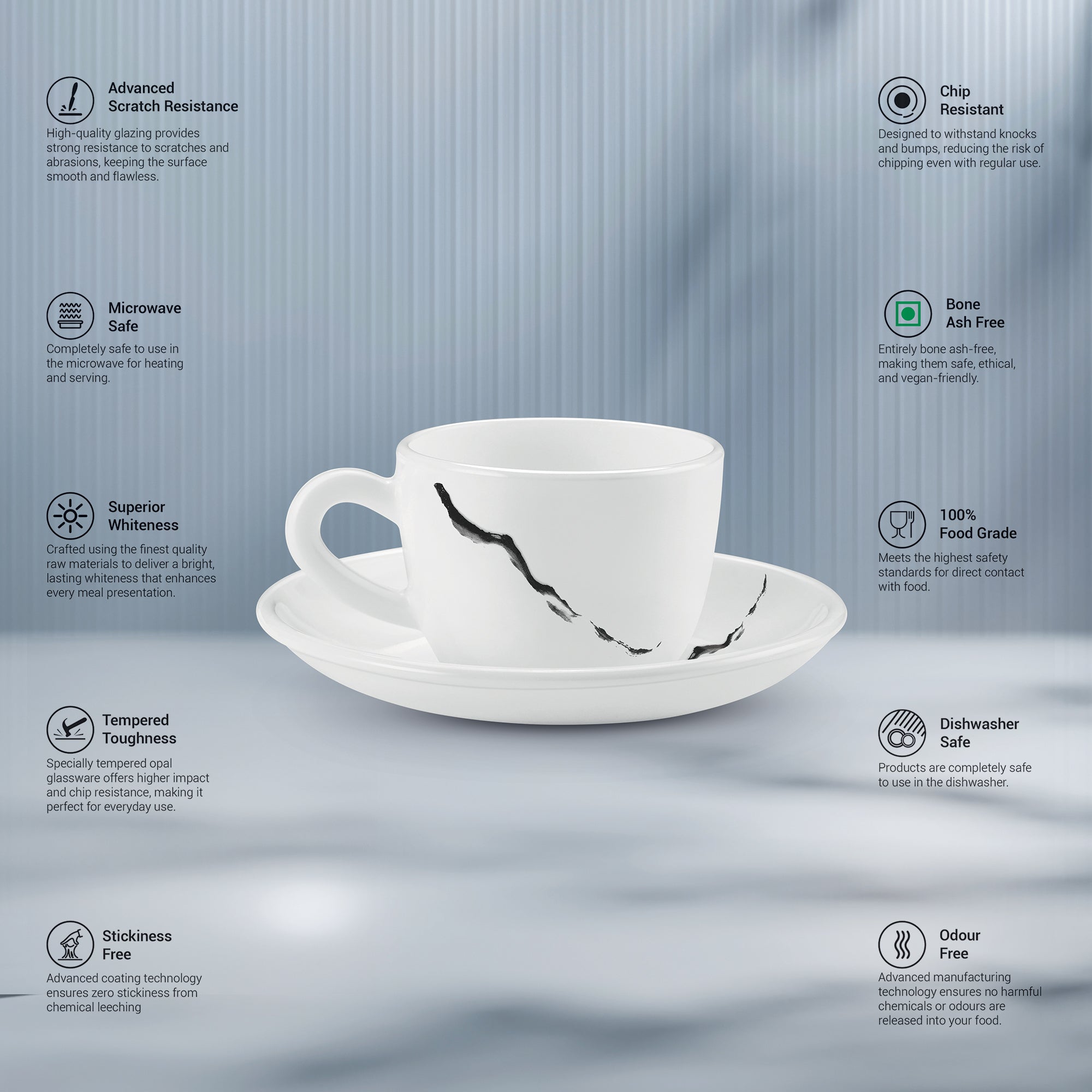 Ophelia 13 CL Cup Saucer Set - STRIA (Treo by Milton)