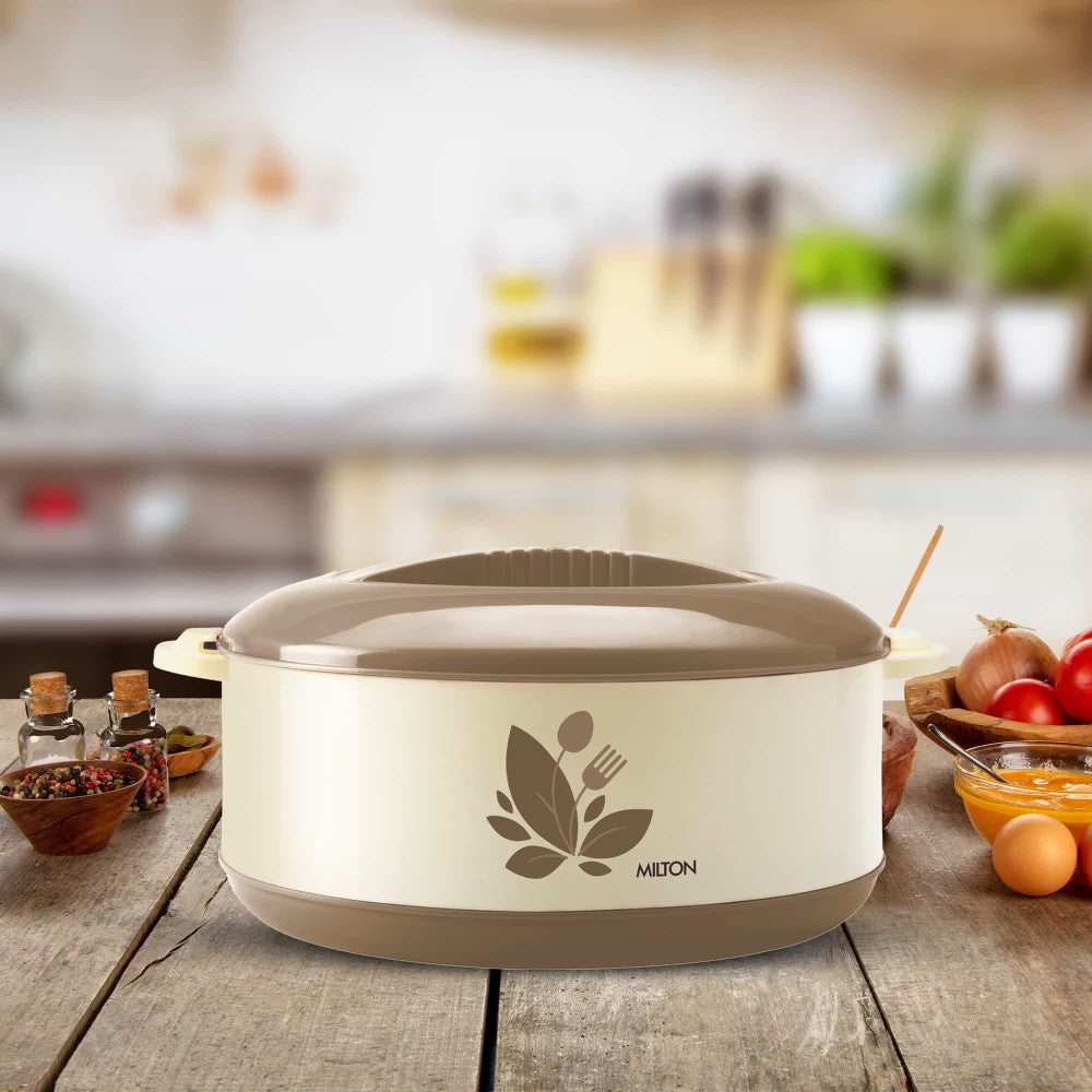 New Orchid Stainless Steel Casserole (Milton) - Light Brown / 1500 ml / 1 Unit