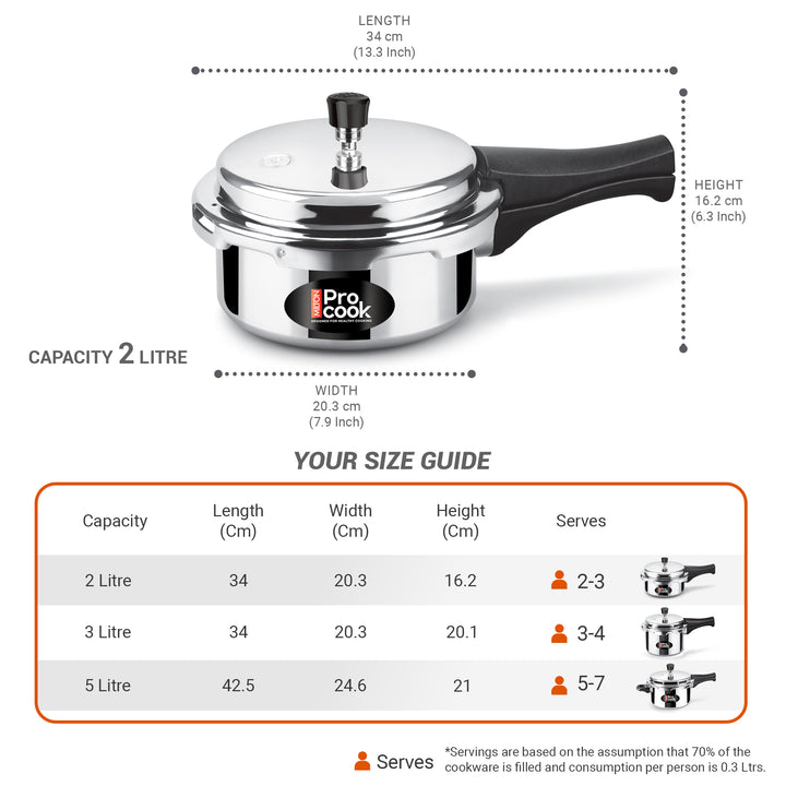 Pressure Cooker Outer Lid Aluminium Non Induction (Milton Procook)