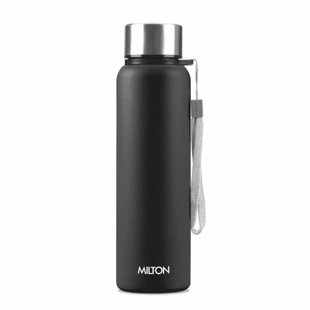 Personalized Brim Stainless Steel Bottle (Milton) - Black / 560 ml