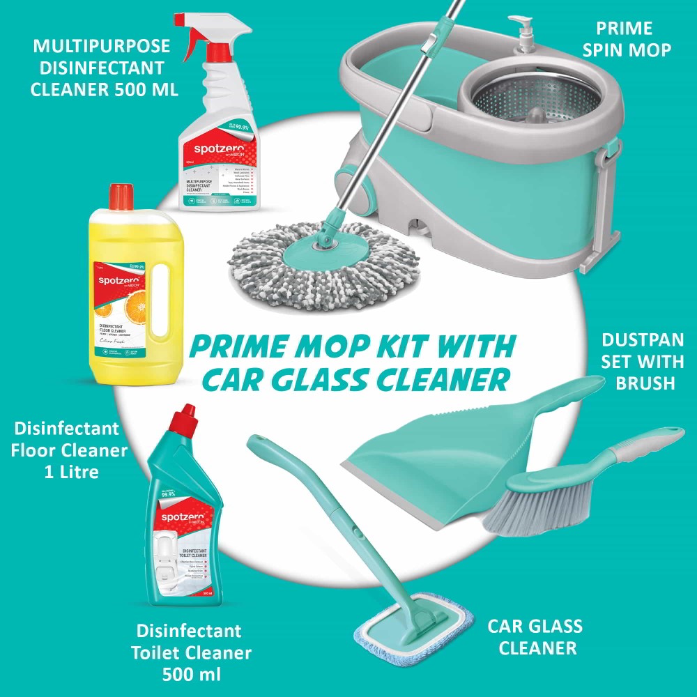 Prime Mop Kit with Car Glass Cleaner