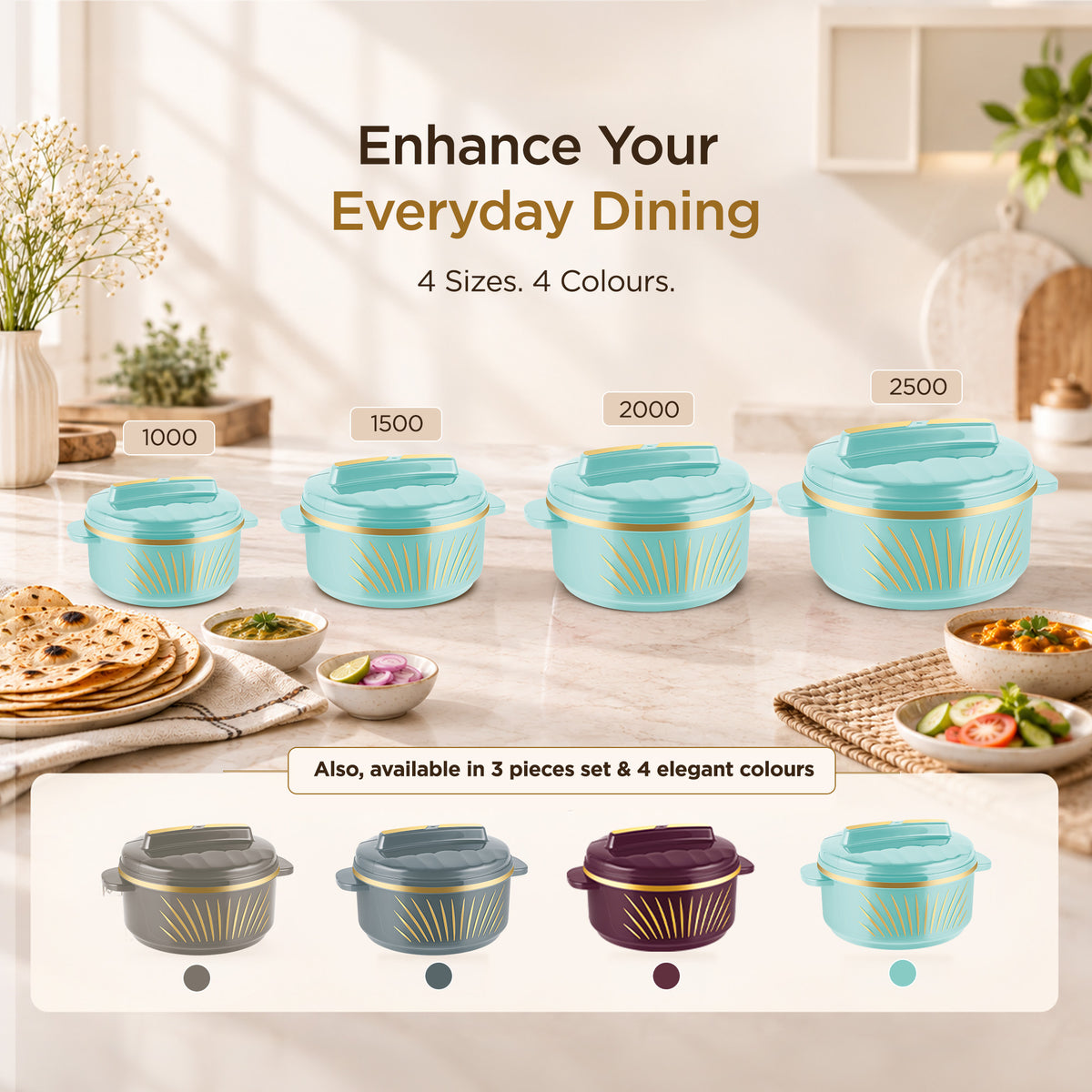 {Mint Green | 750 ml,Mint Green | 1250 ml,Mint Green | 1900 ml,Mint Green | 2100 ml,Mint Green | JR Set (500/1000/1500)}
