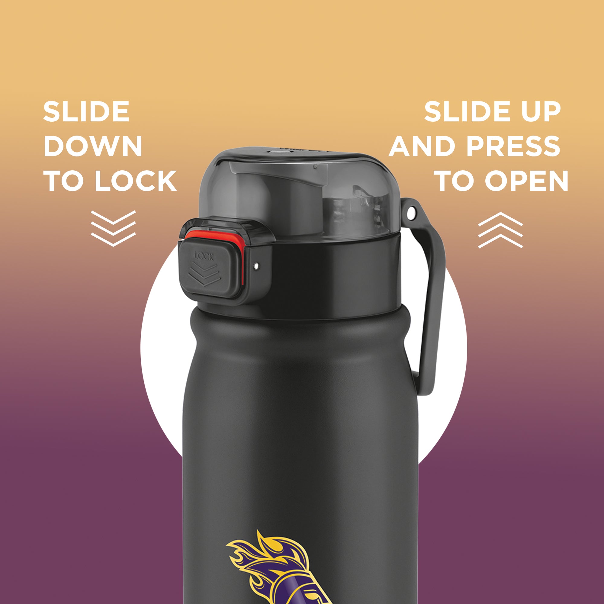 Sports Reva UV Printing Stainless Steel Bottle - Kolkata Knight Riders (KKR) - Milton