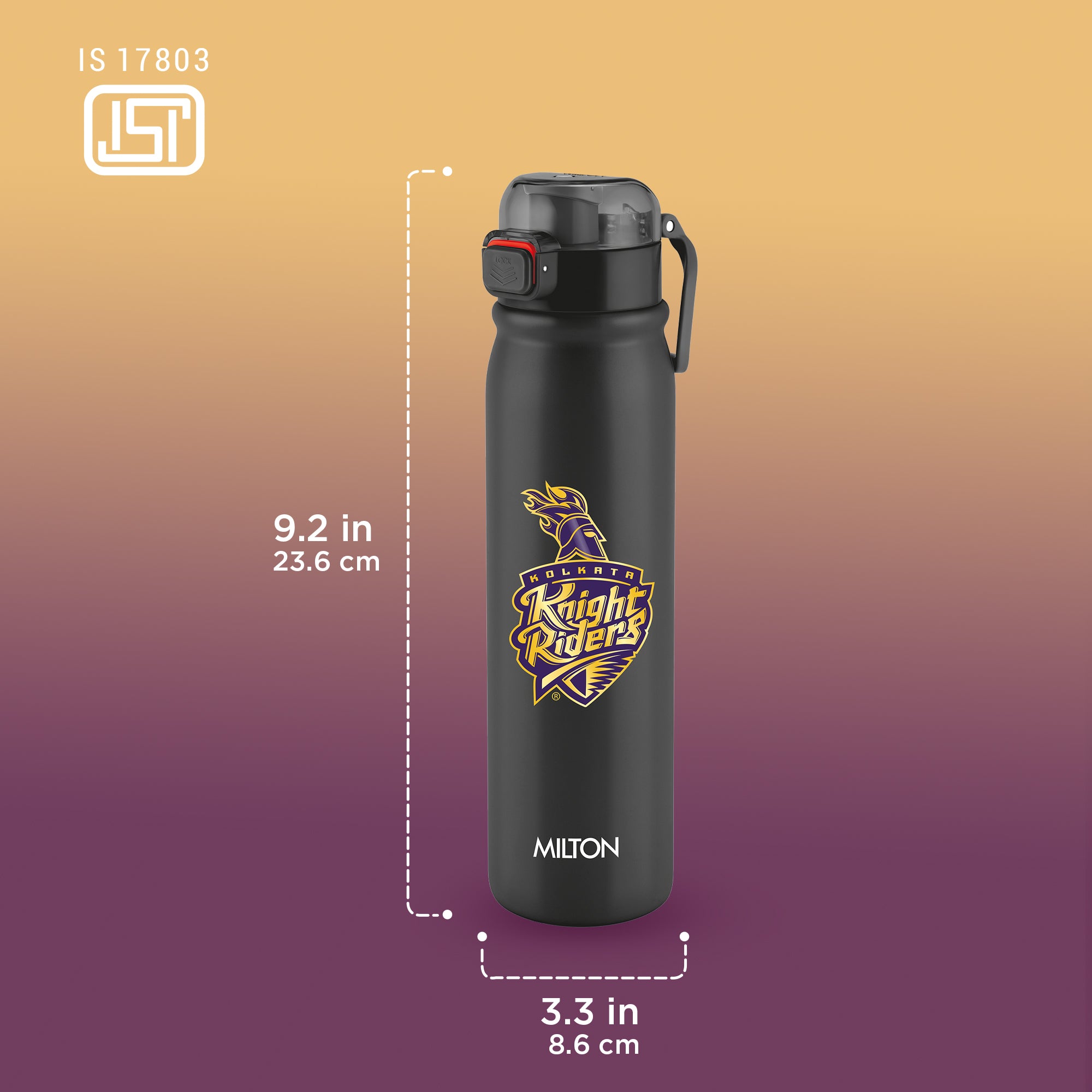 Sports Reva UV Printing Stainless Steel Bottle - Kolkata Knight Riders (KKR) - Milton