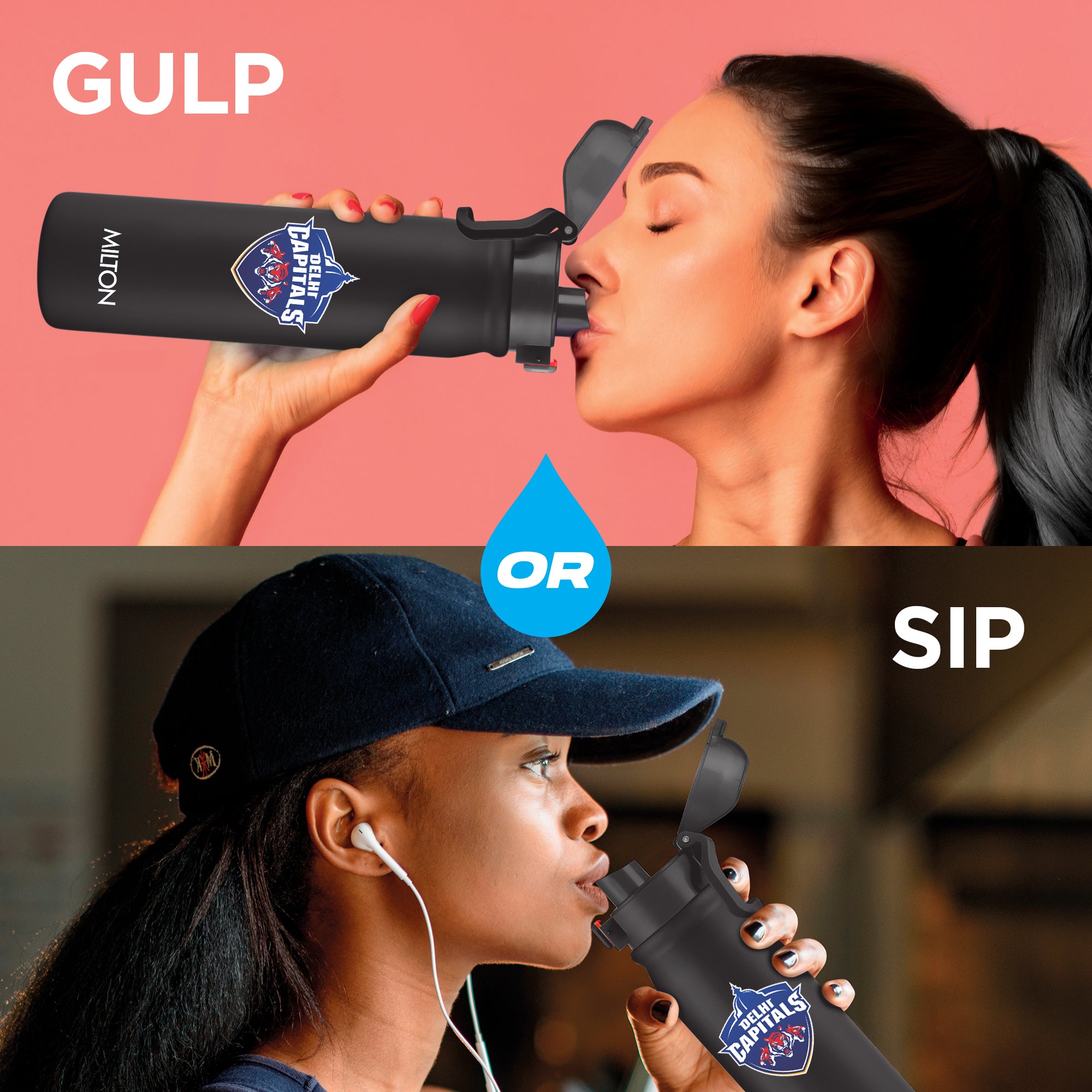 Sports Reva UV Printing Stainless Steel Bottle - Delhi Capitals (DC) - Milton