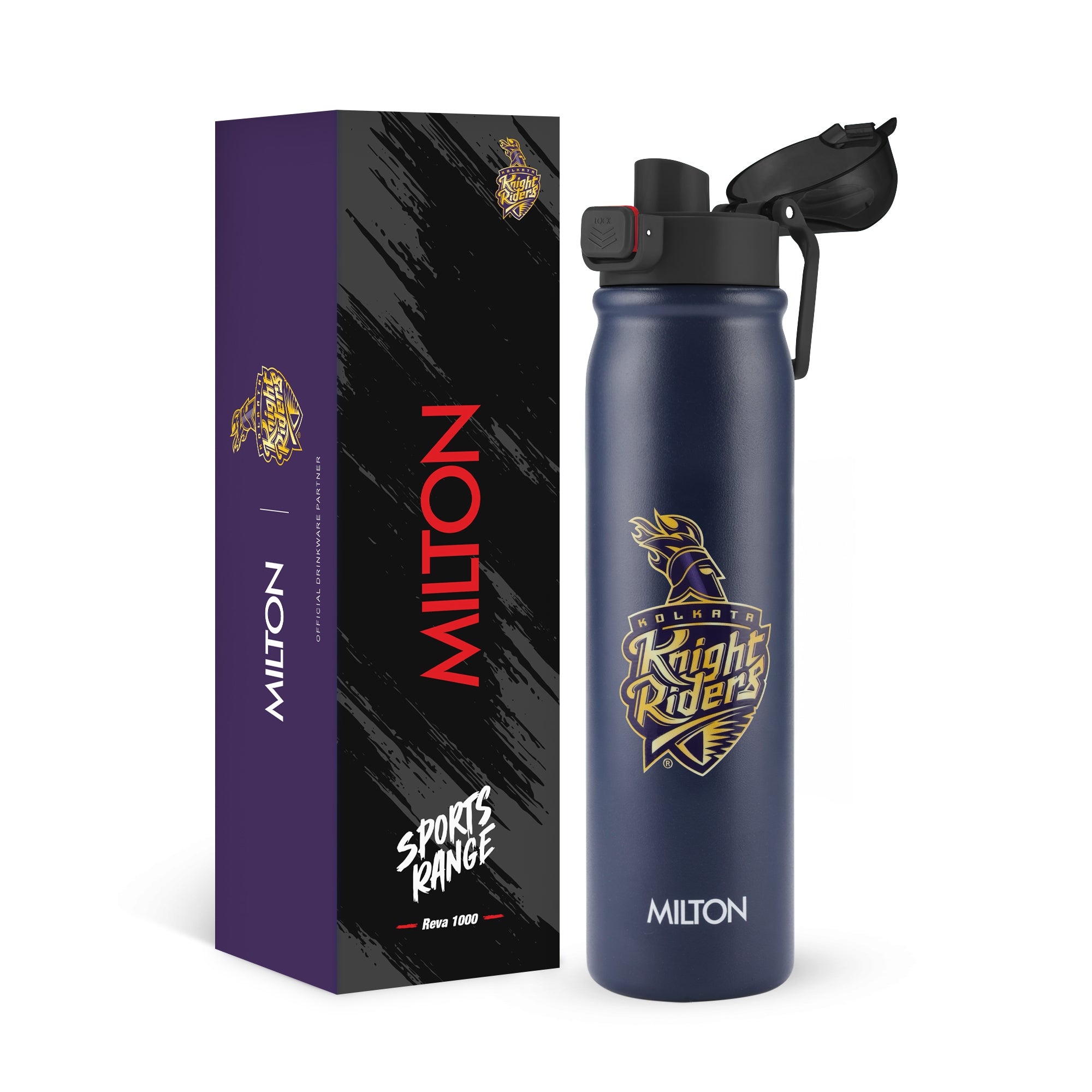 Sports Reva UV Printing Stainless Steel Bottle - Kolkata Knight Riders (KKR) - Milton