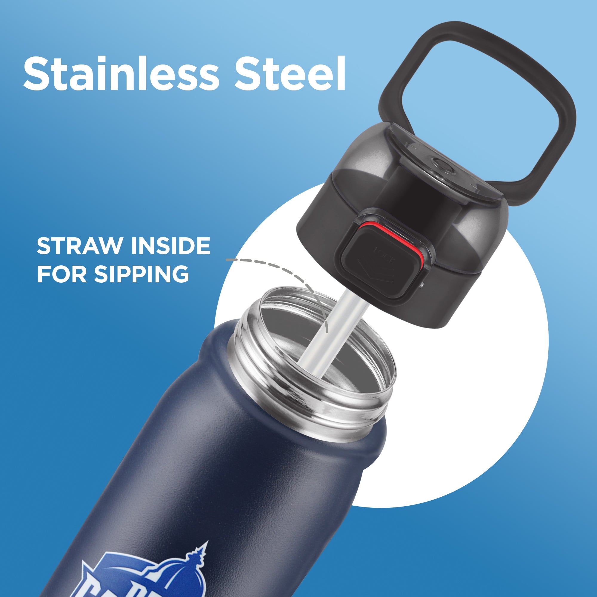 Sports Reva UV Printing Stainless Steel Bottle - Delhi Capitals (DC) - Milton