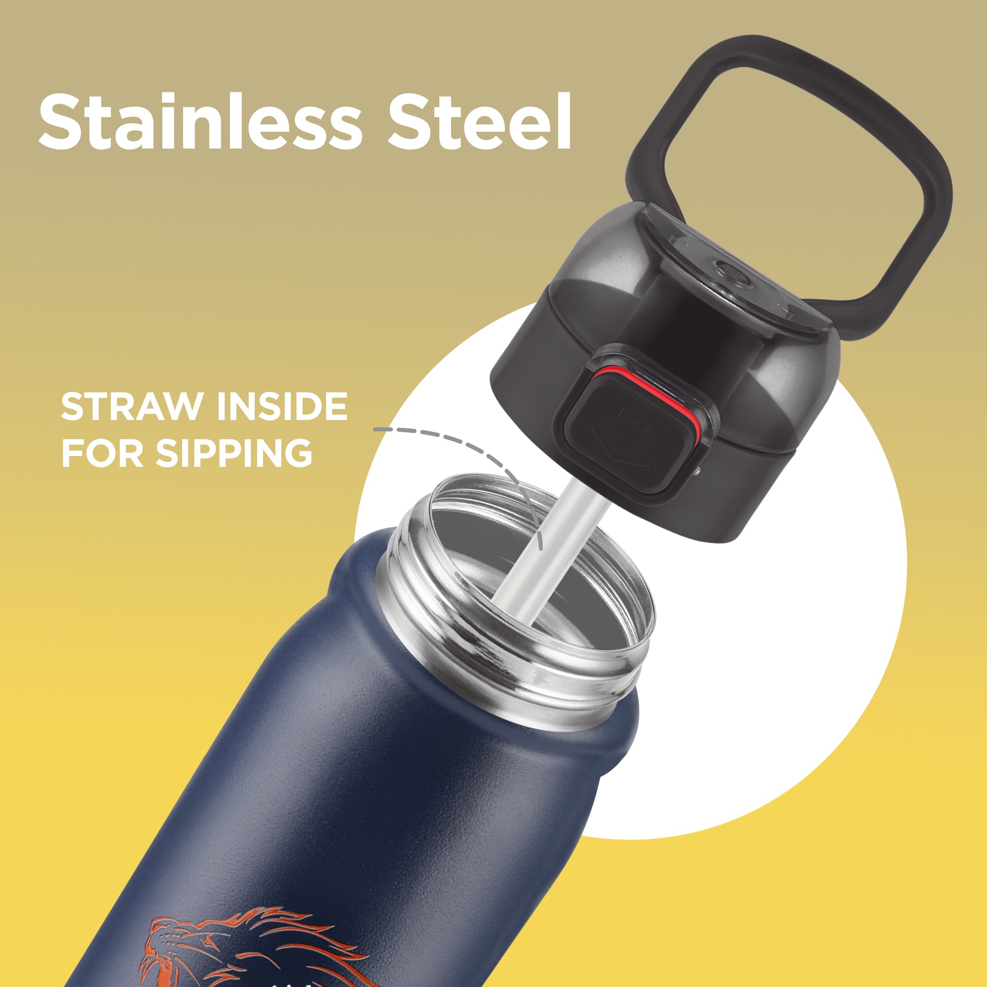 Sports Reva UV Printing Stainless Steel Bottle - Chennai Super Kings (CSK) - Milton