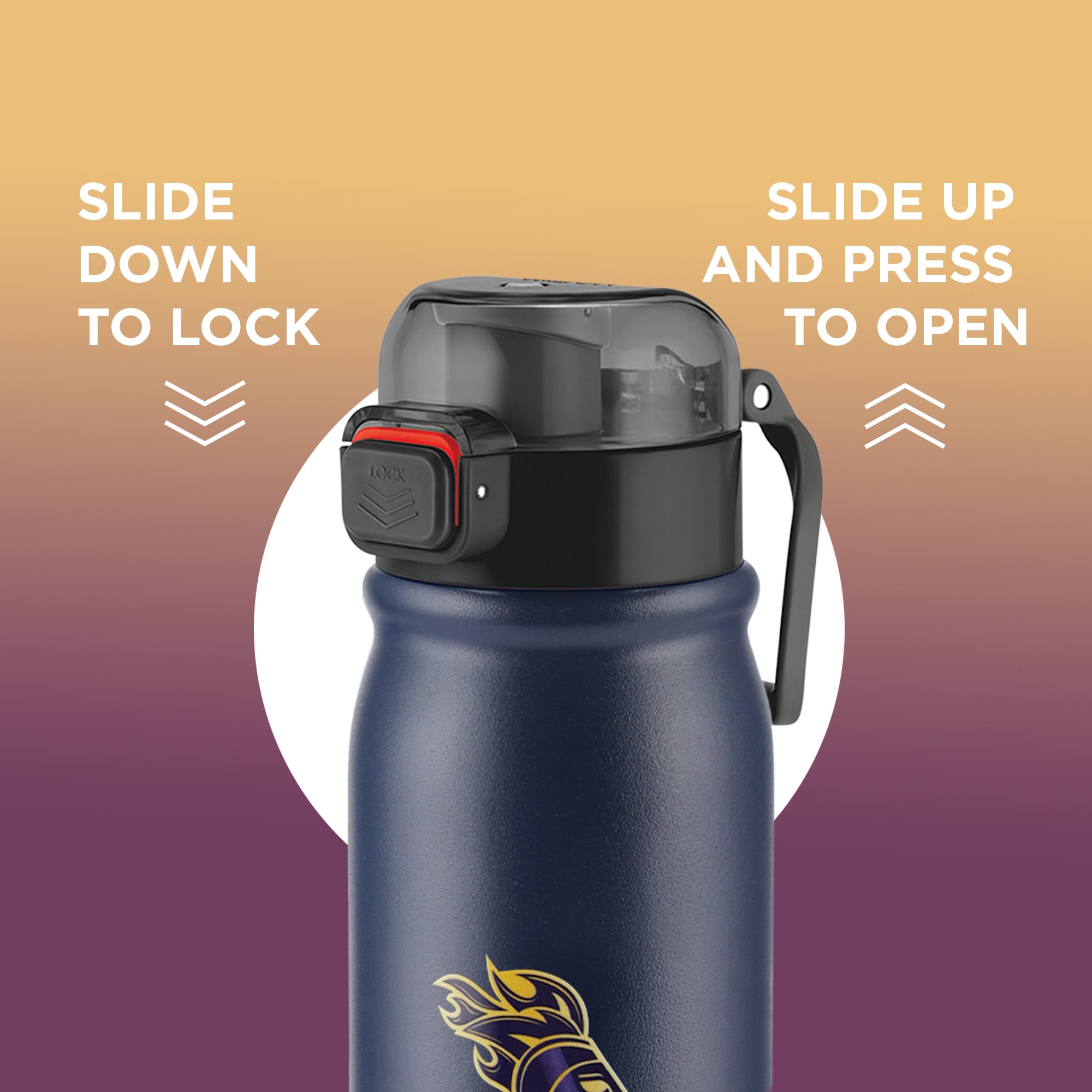 Sports Reva UV Printing Stainless Steel Bottle - Kolkata Knight Riders (KKR) - Milton