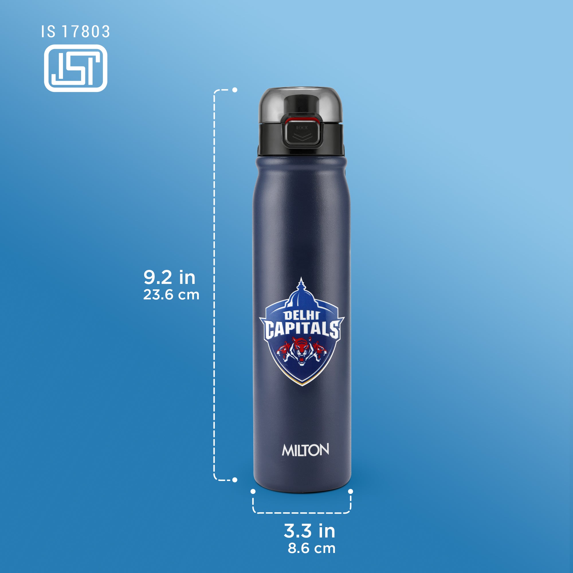 Sports Reva UV Printing Stainless Steel Bottle - Delhi Capitals (DC) - Milton