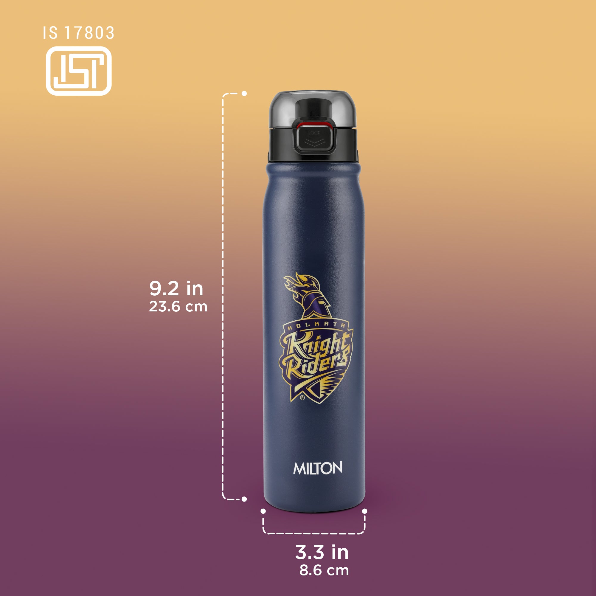 Sports Reva UV Printing Stainless Steel Bottle - Kolkata Knight Riders (KKR) - Milton