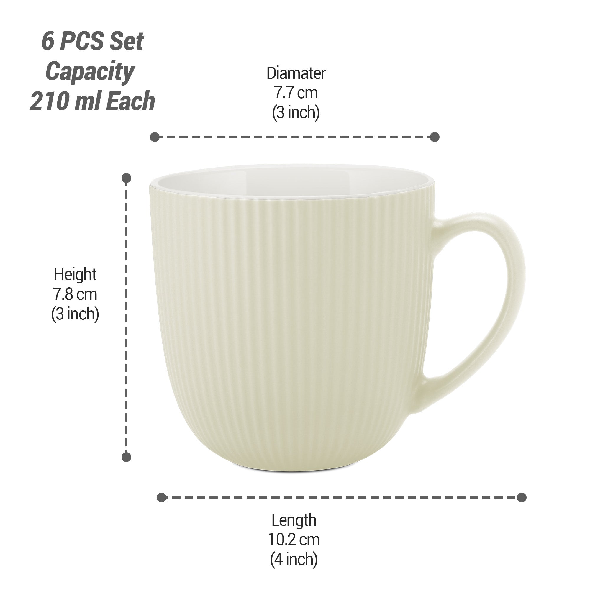 Ridge Ceramic Mug (Treo by Milton)
