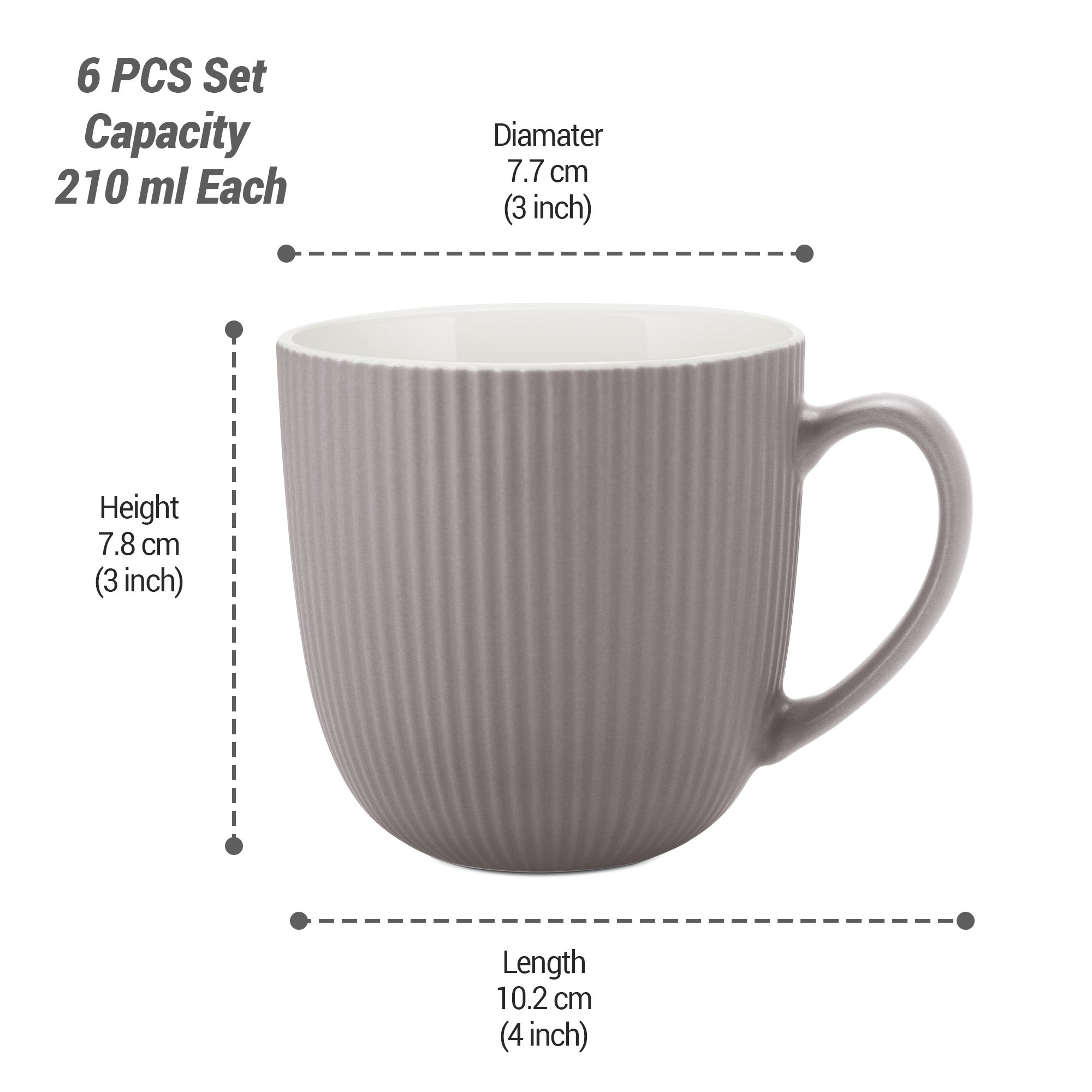 Ridge Ceramic Mug (Treo by Milton)