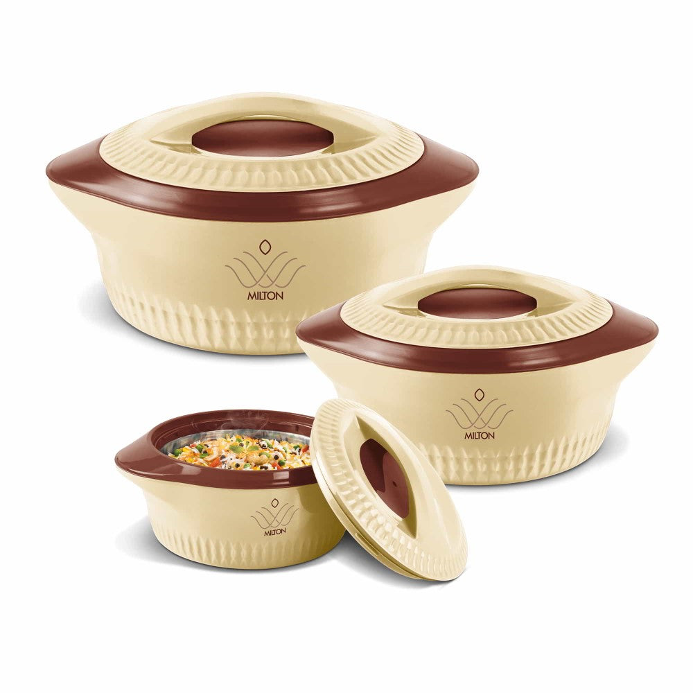 Royal Insulated Casserole Jr Gift Set (Milton) - Brown / 500 ml / 1000 ml / 1500 ml / Jr. Gift Set