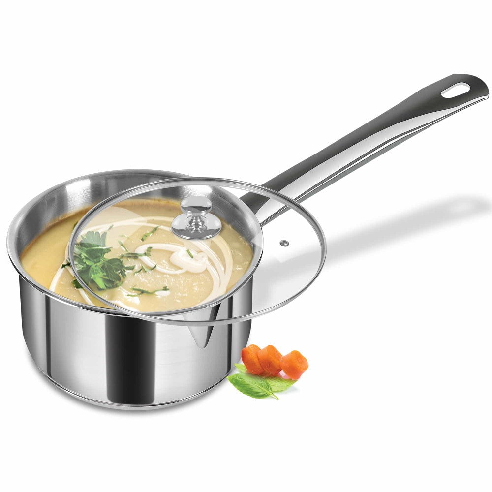 Sauce Pan With Lid - Triply (Milton Procook) - Steel / 14 cm