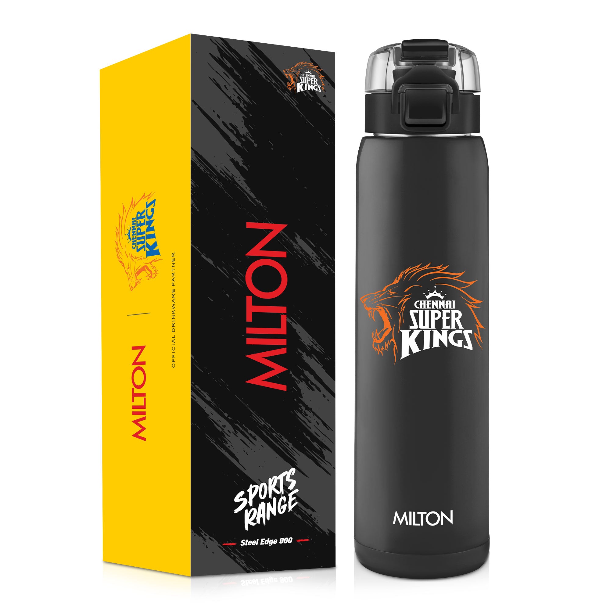 Sports Steel Edge UV Printing Thermoware Bottle With Twin Lid - Chennai Super Kings (CSK) - Milton