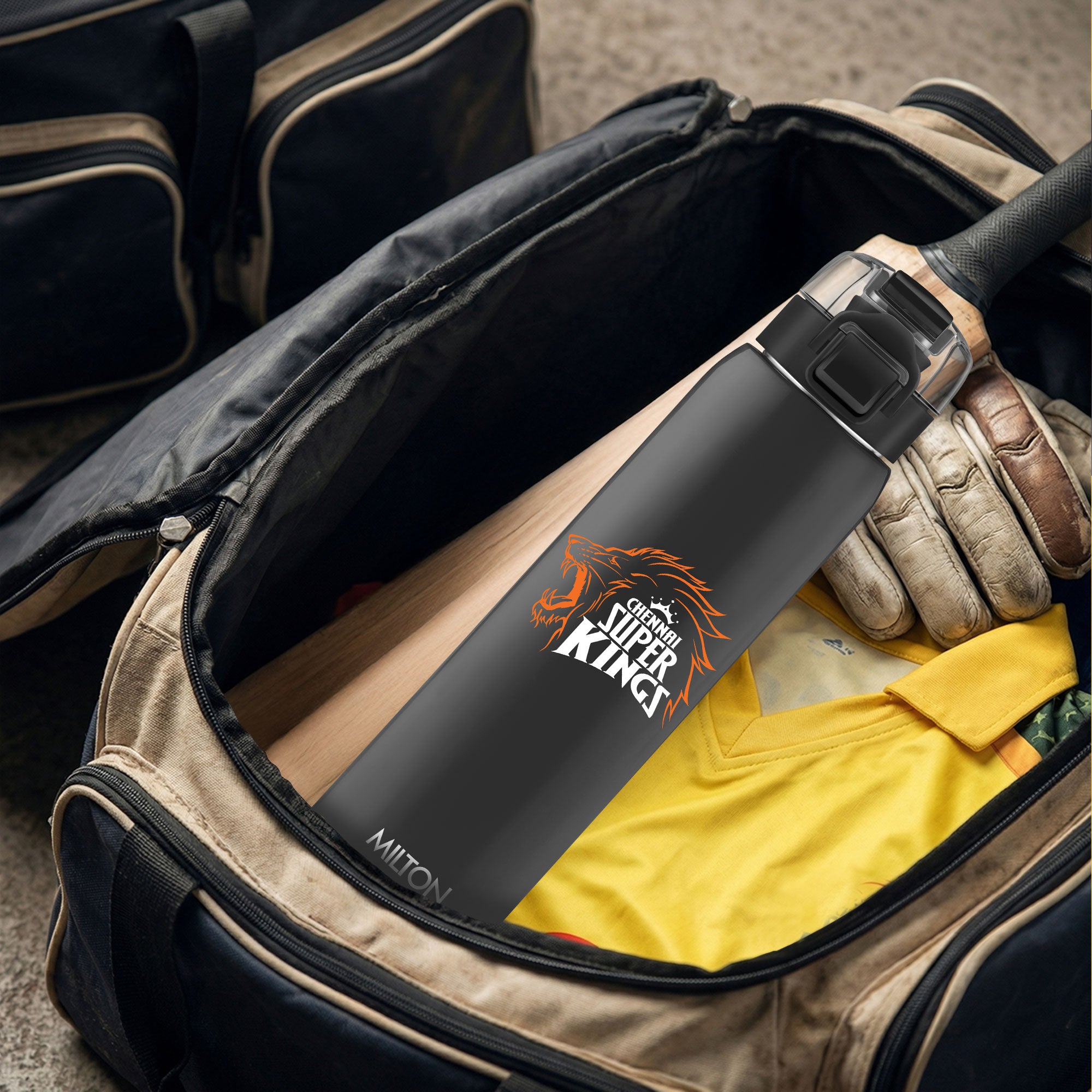 Sports Steel Edge UV Printing Thermoware Bottle With Twin Lid - Chennai Super Kings (CSK) - Milton